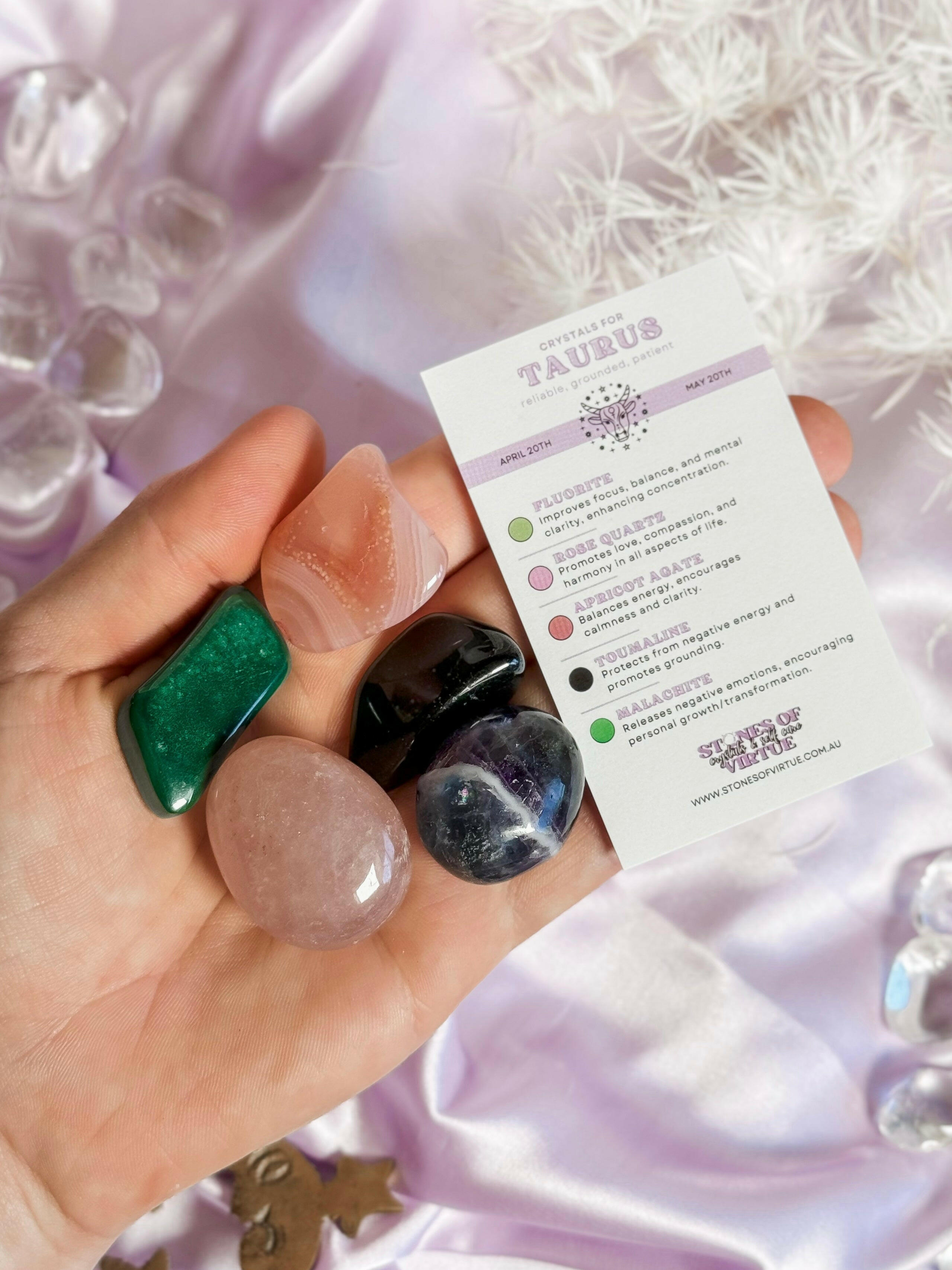 Taurus Zodiac Crystal Kit Healing Crystal.