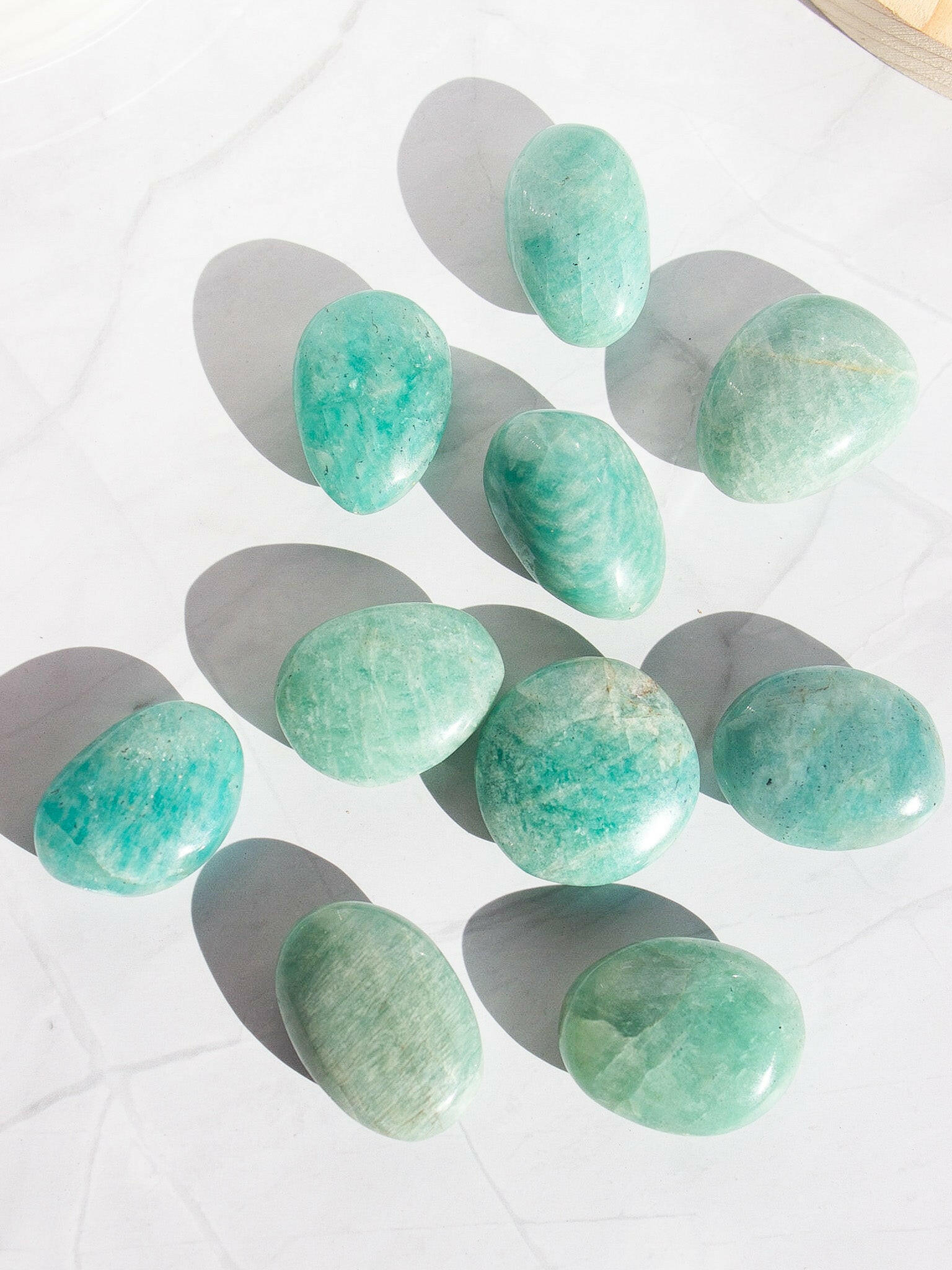 Amazonite Mini Palms - Premium healing crystal from Stones of Virtue Australia.