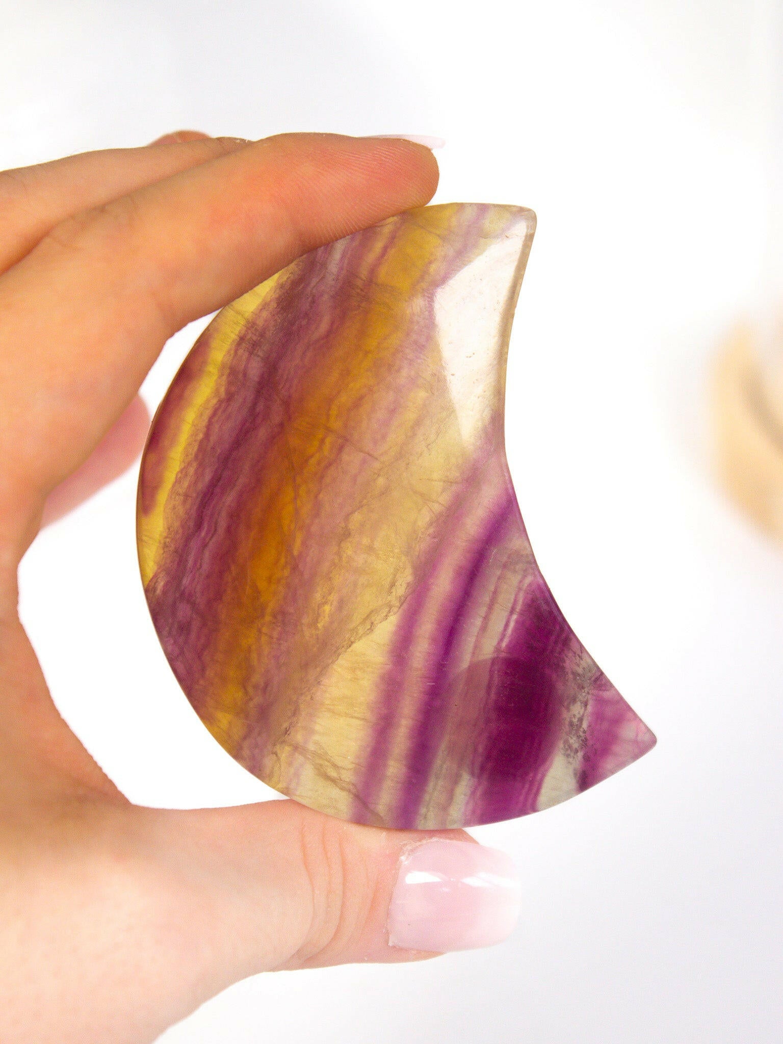 Candy Fluorite Moon Healing Crystal.