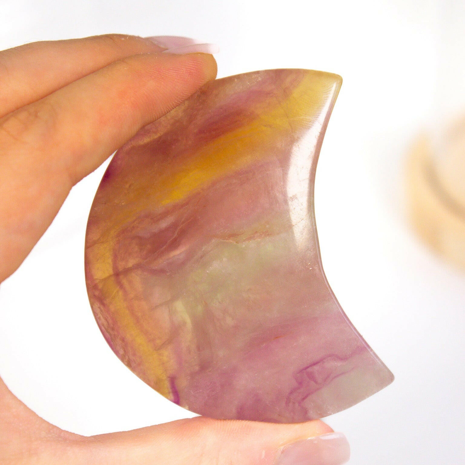 Candy Fluorite Moon Healing Crystal.