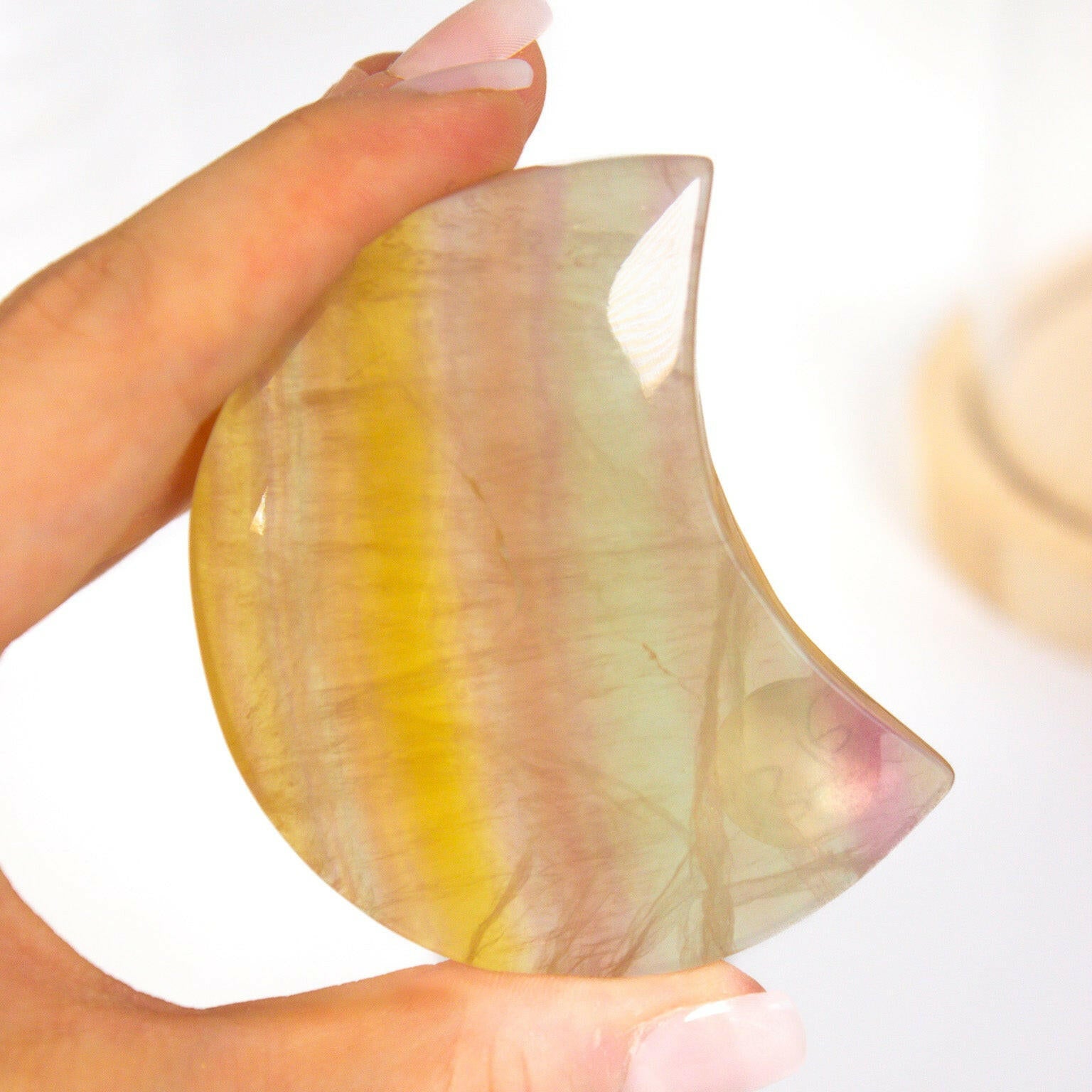 Candy Fluorite Moon Healing Crystal.