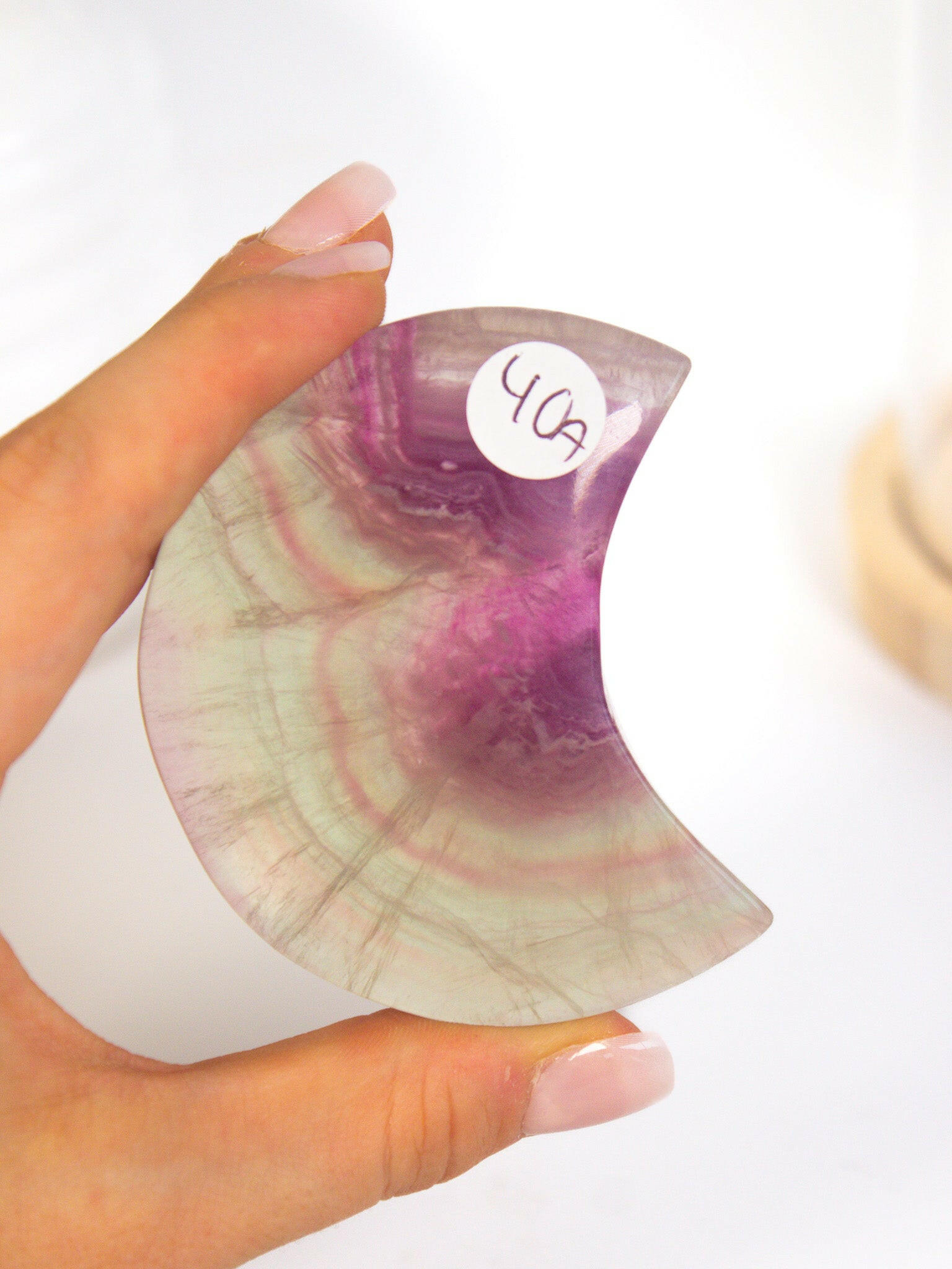 Candy Fluorite Moon Healing Crystal.