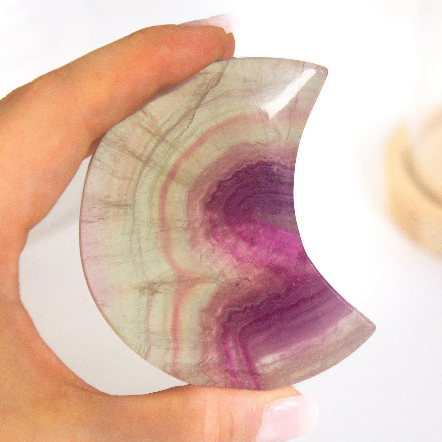 Candy Fluorite Moon Healing Crystal.