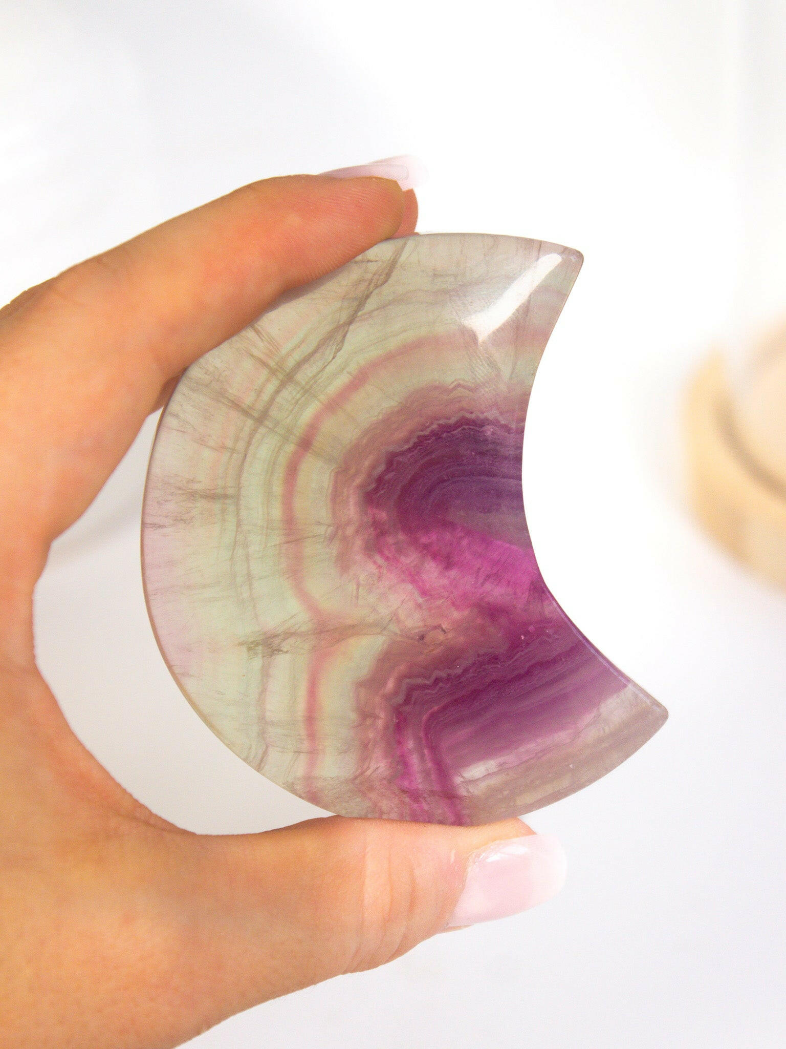 Candy Fluorite Moon Healing Crystal.