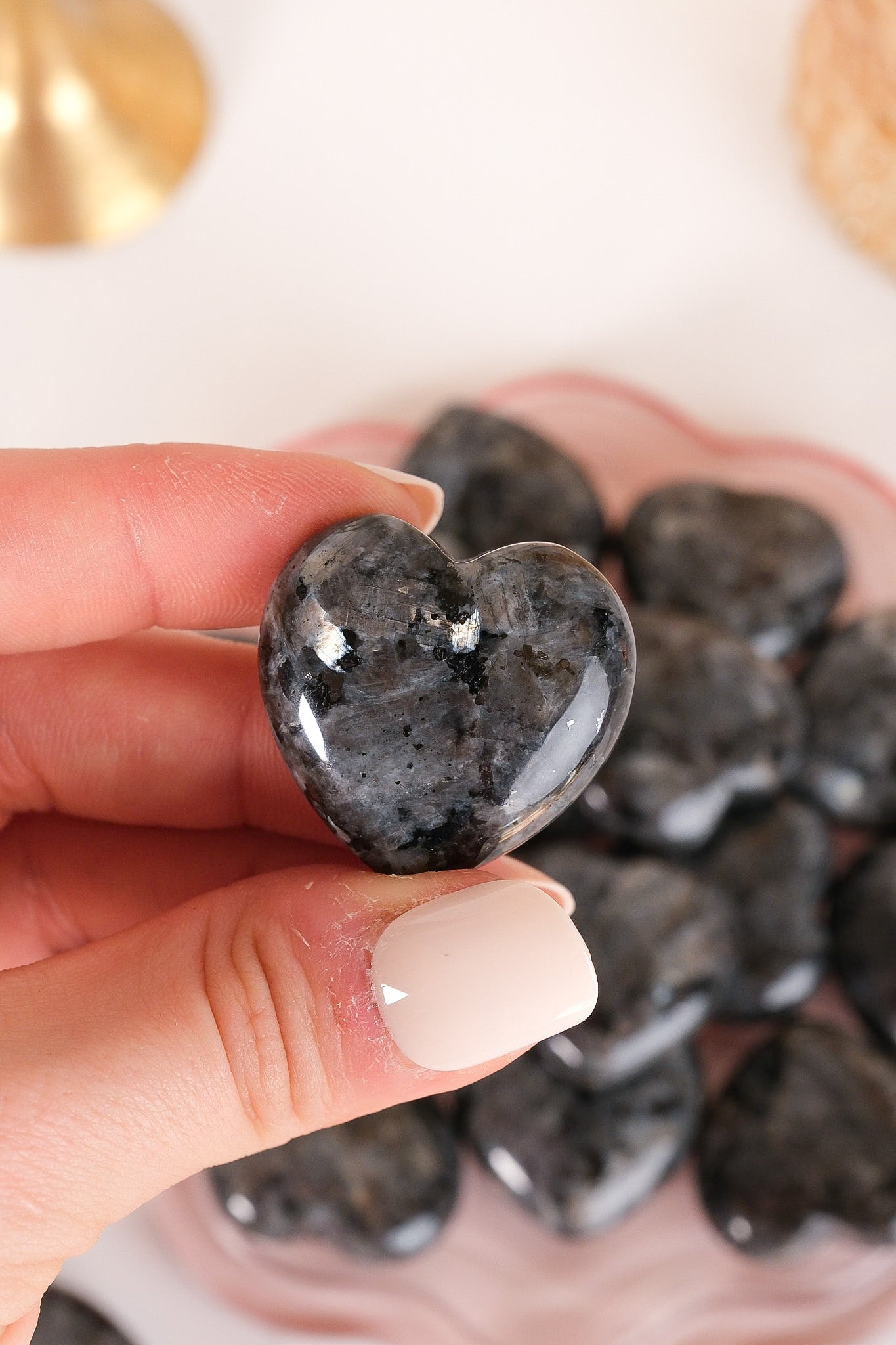 Larvikite Small Heart