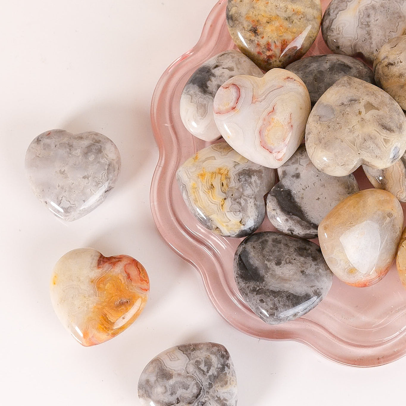 Crazy Lace Agate Small Heart