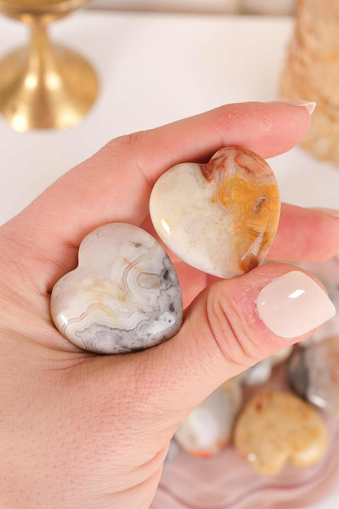 Crazy Lace Agate Small Heart