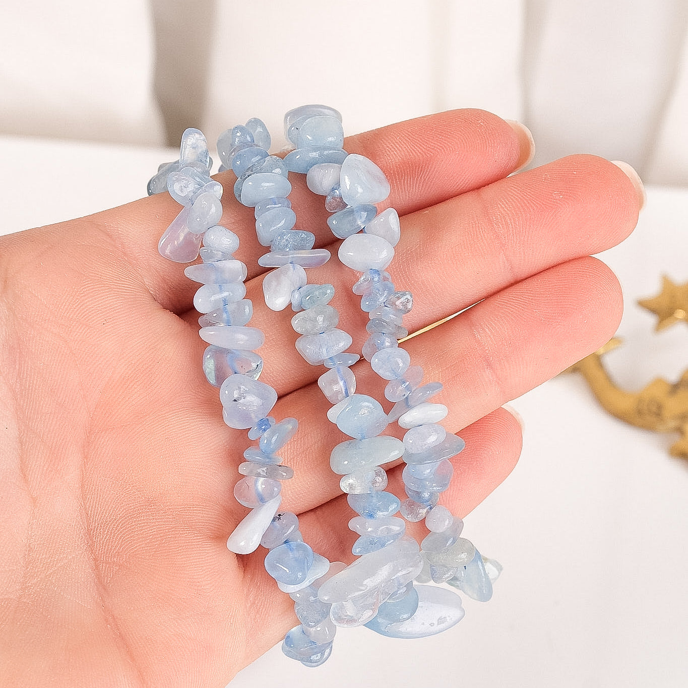 Aquamarine Chip Bracelet