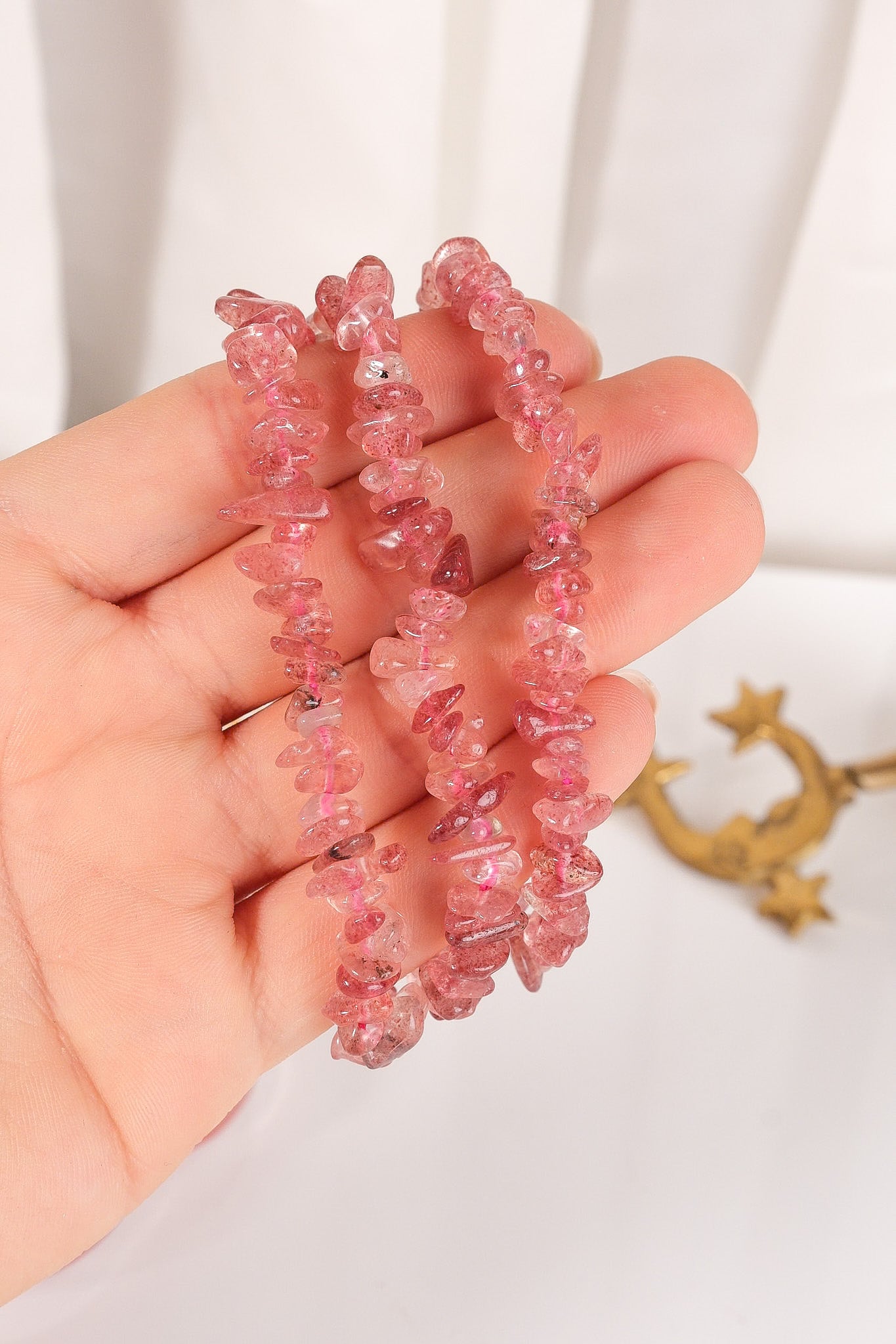 Strawberry Quartz Chip Bracelet