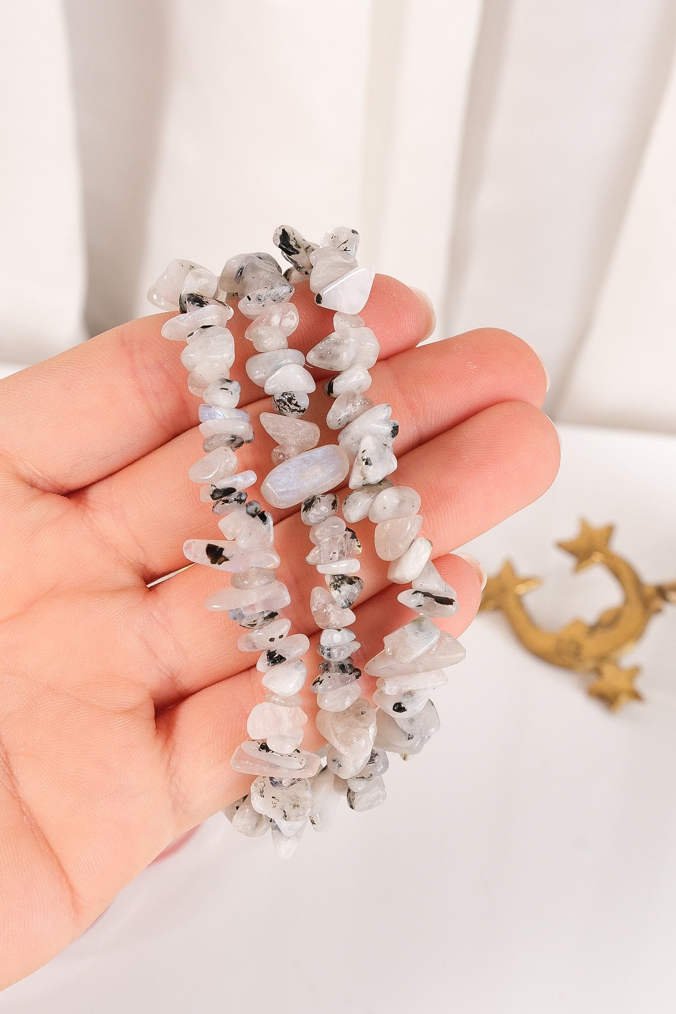Rainbow Moonstone Chip Bracelet