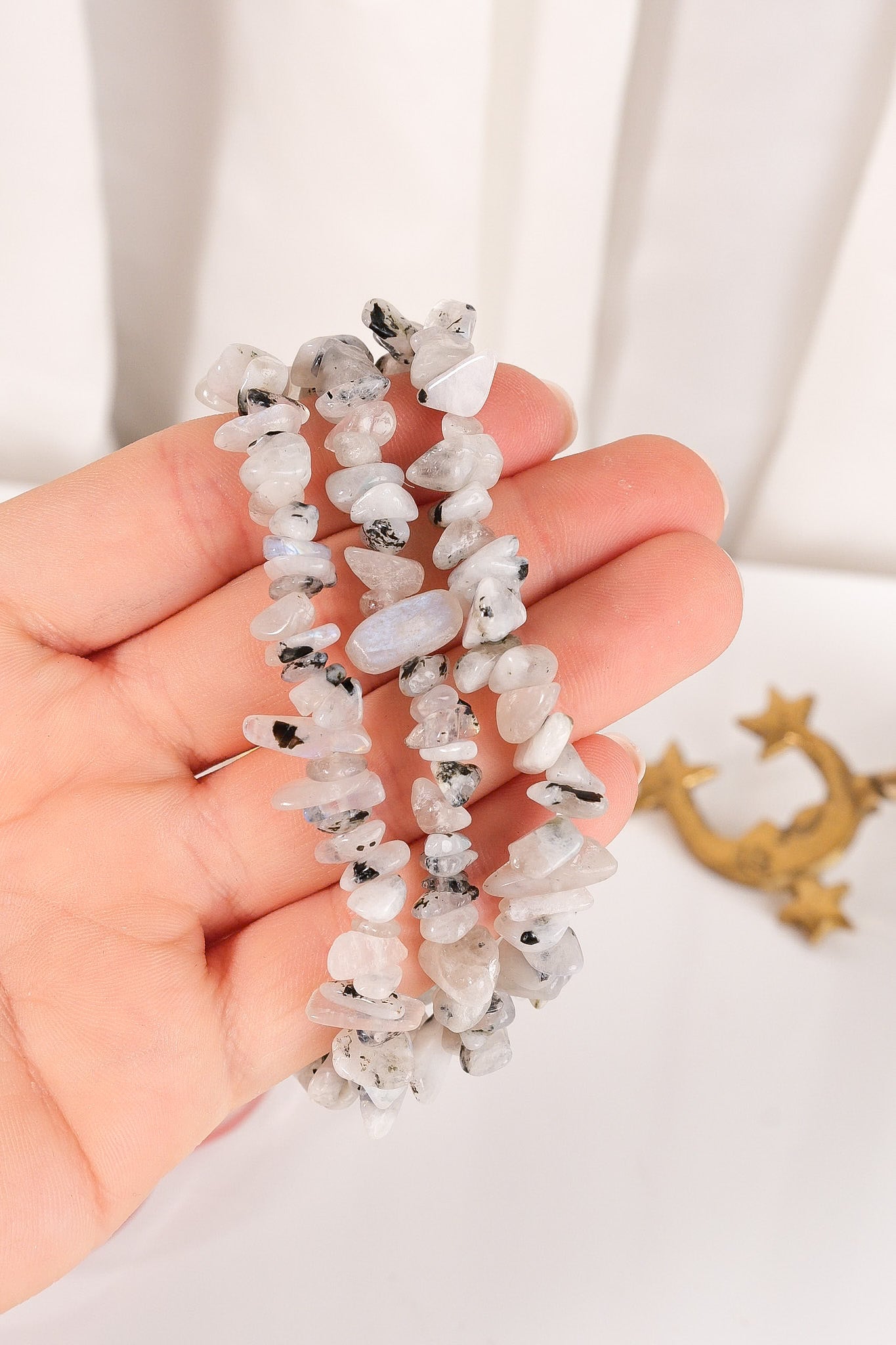 Rainbow Moonstone Chip Bracelet