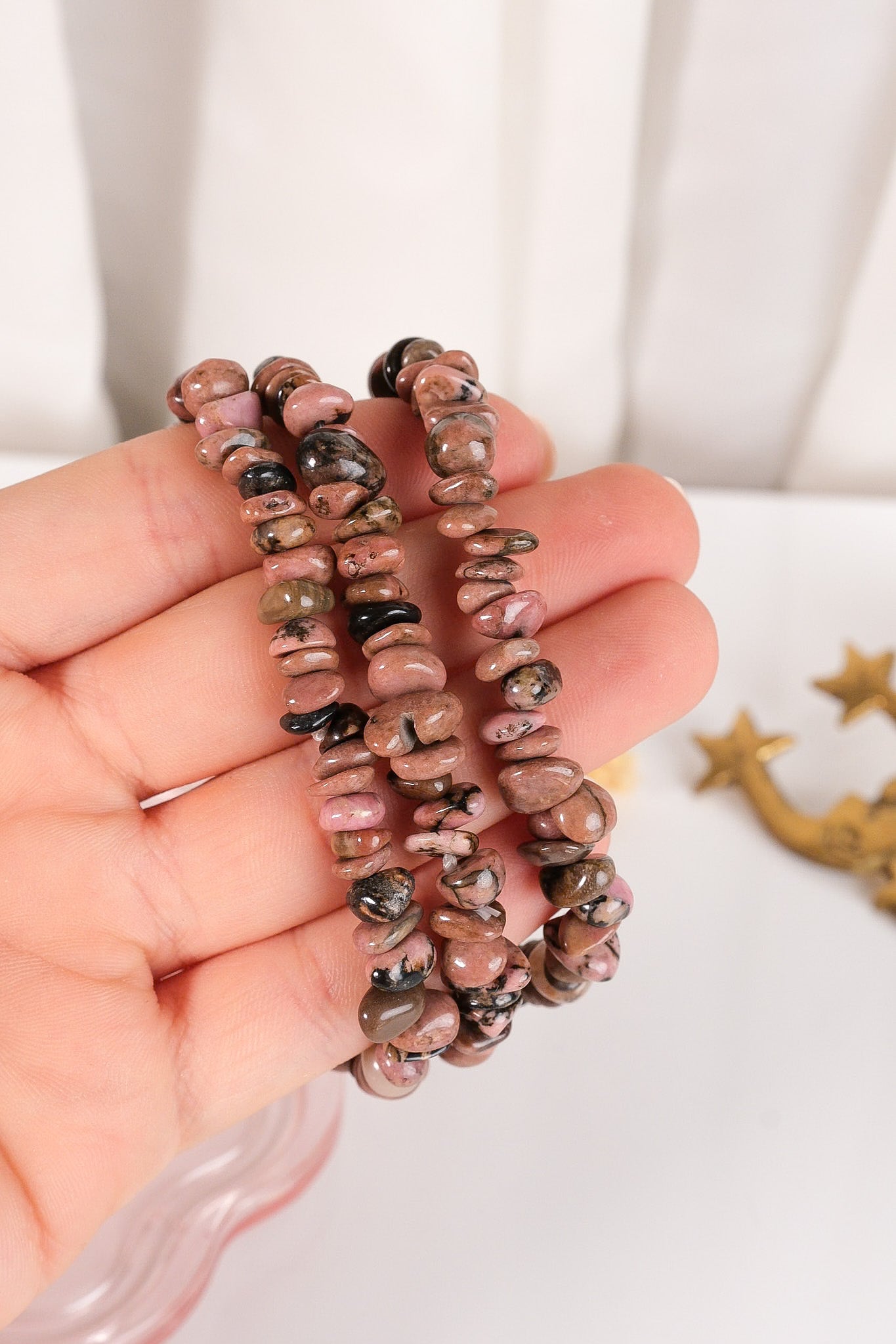 Rhodonite Chip Bracelet