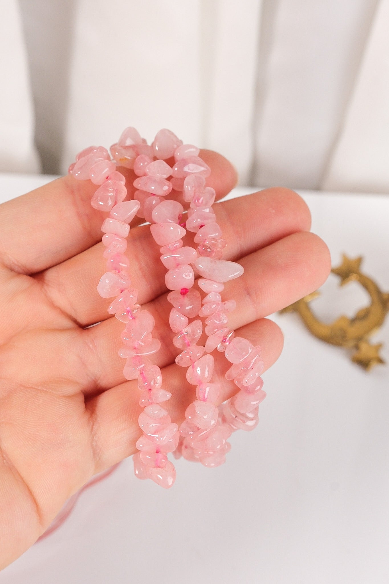 Rose Quartz Chip Bracelet