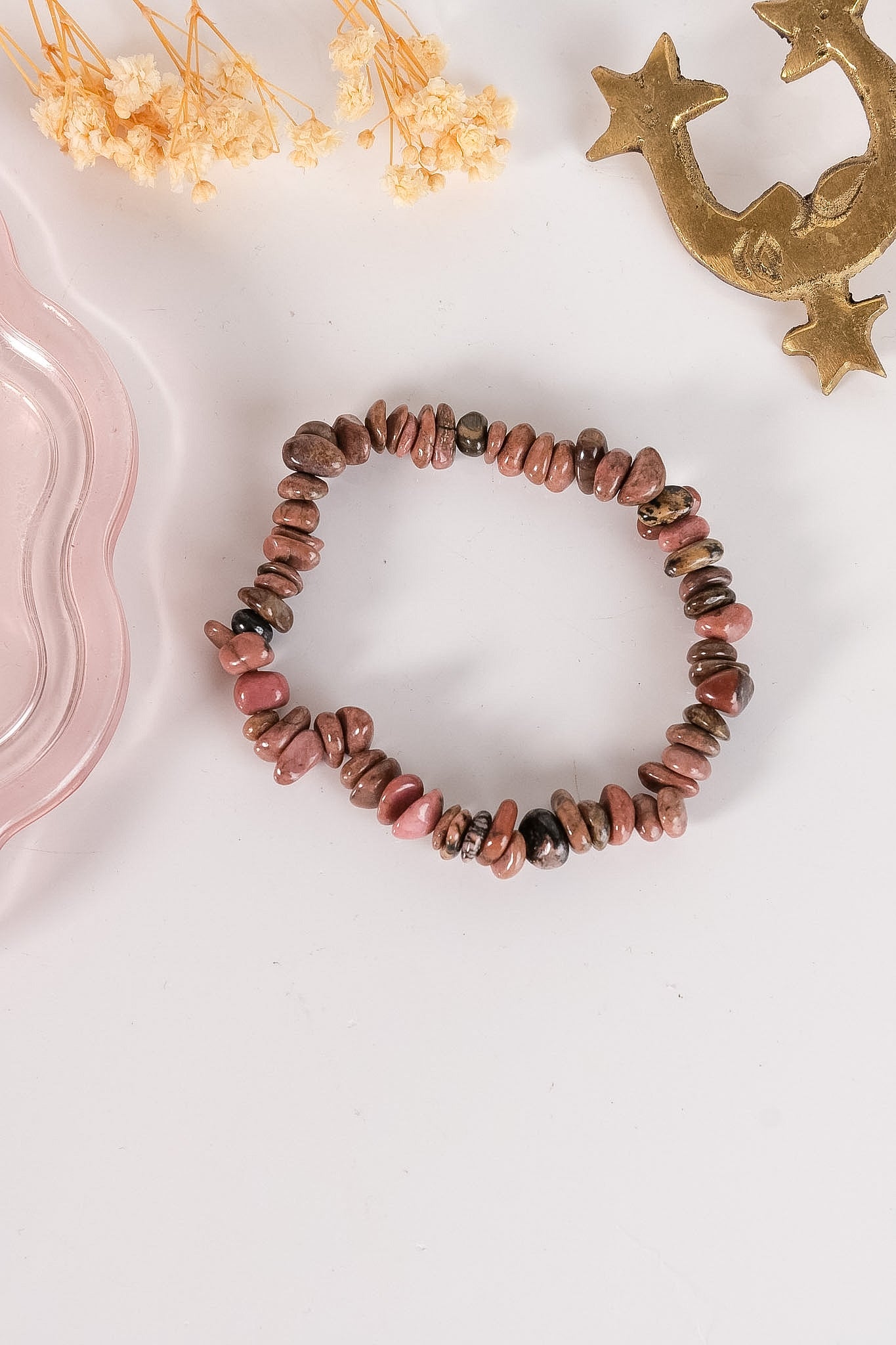 Rhodonite Chip Bracelet