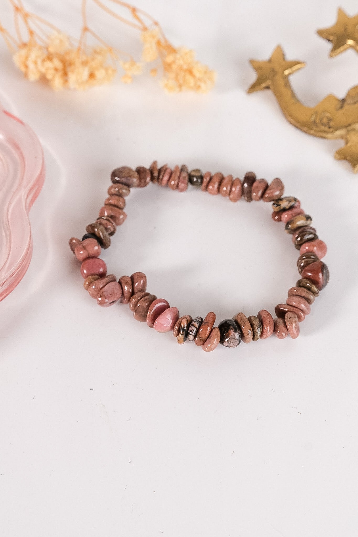 Rhodonite Chip Bracelet