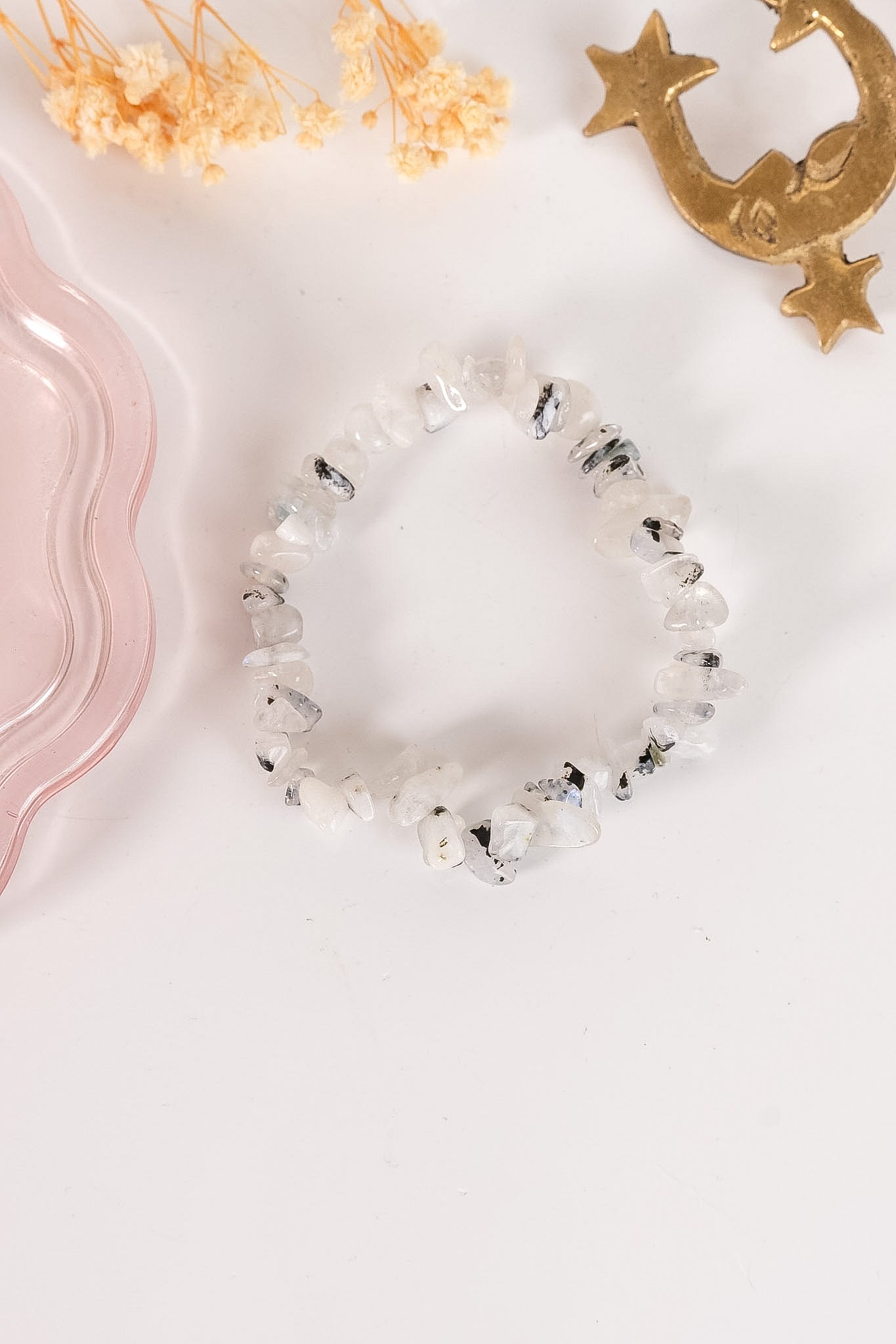 Rainbow Moonstone Chip Bracelet