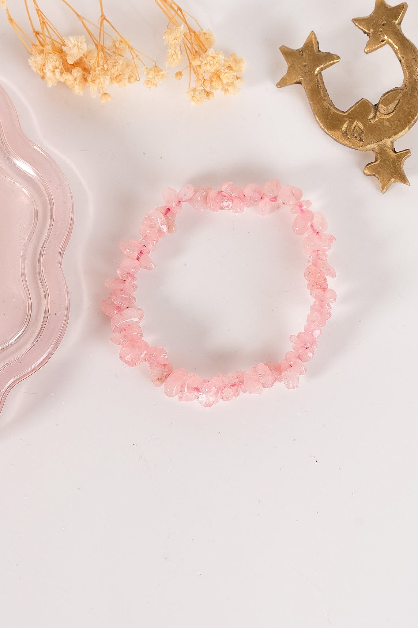 Rose Quartz Chip Bracelet