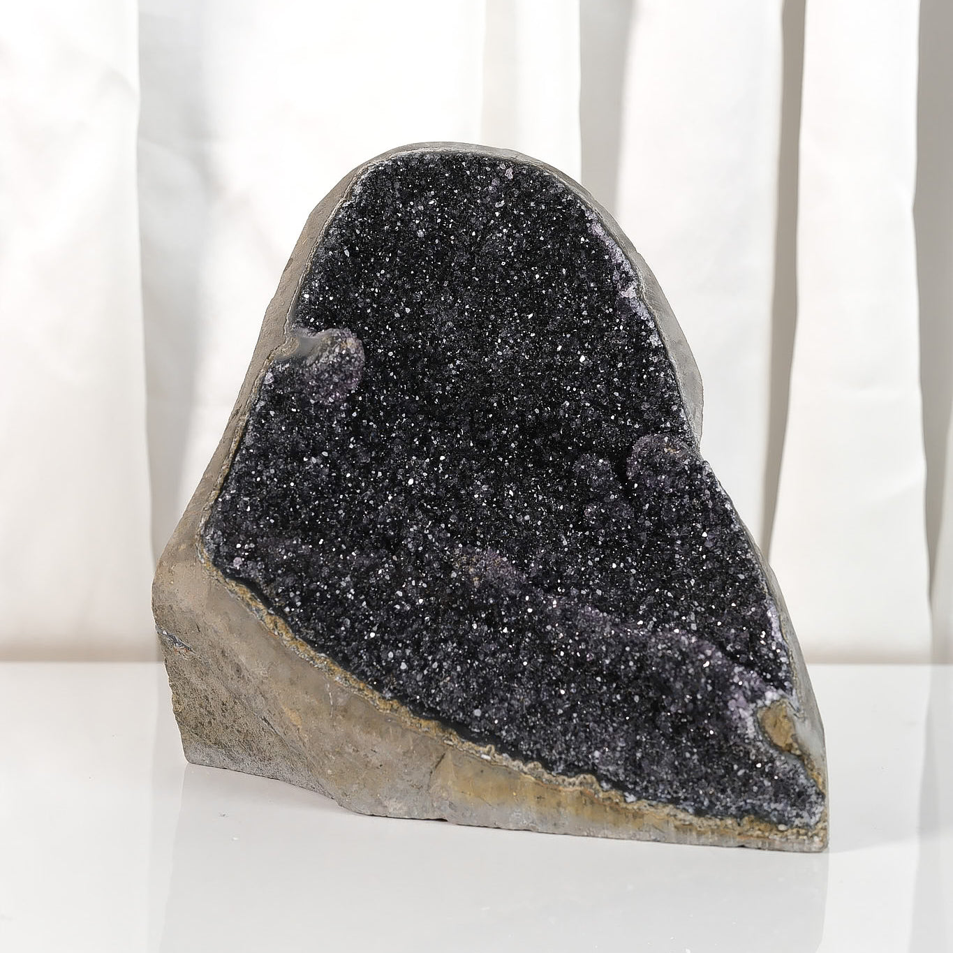 Black Galaxy Polished Amethyst Cutbase