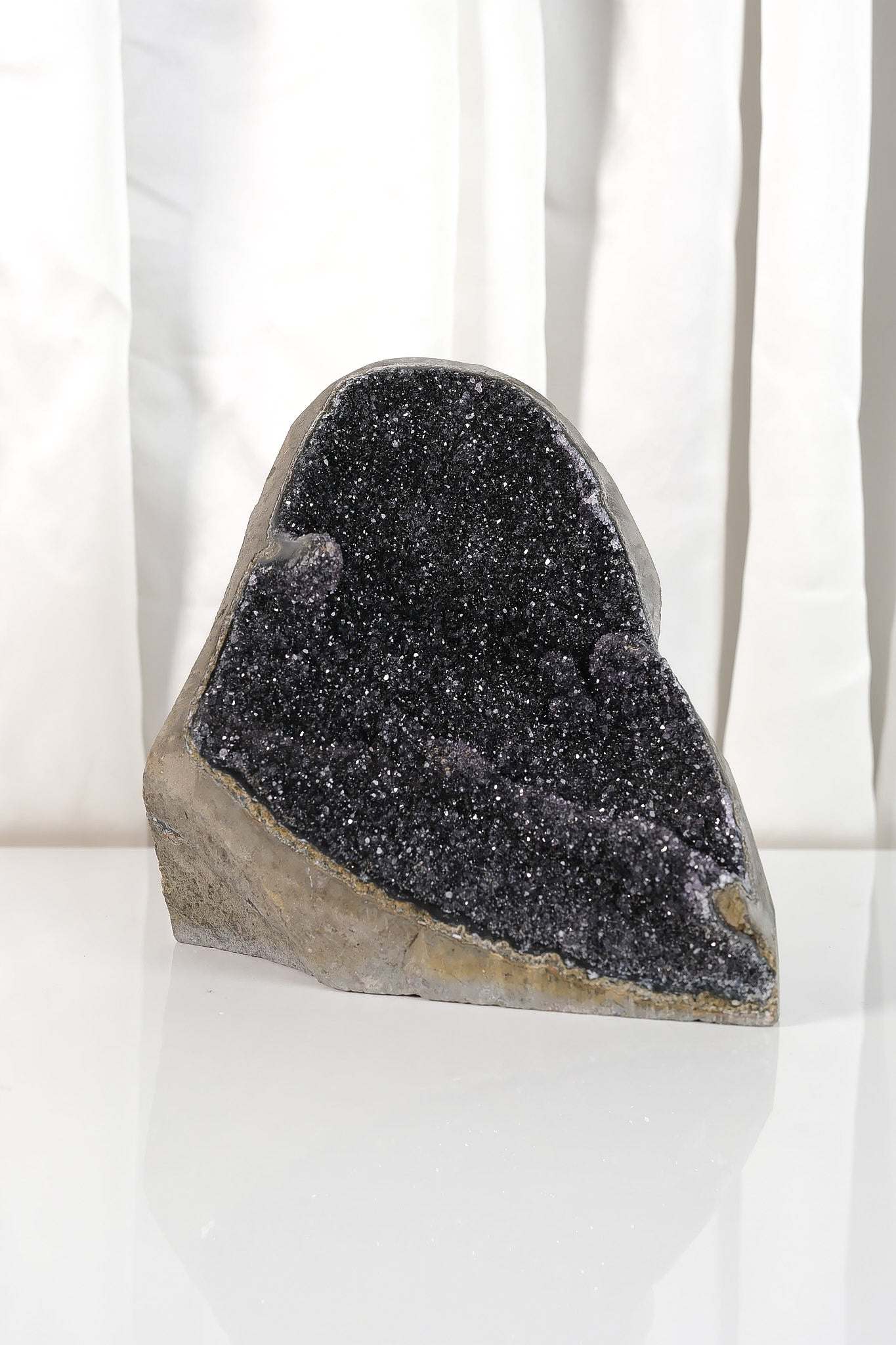 Black Galaxy Polished Amethyst Cutbase