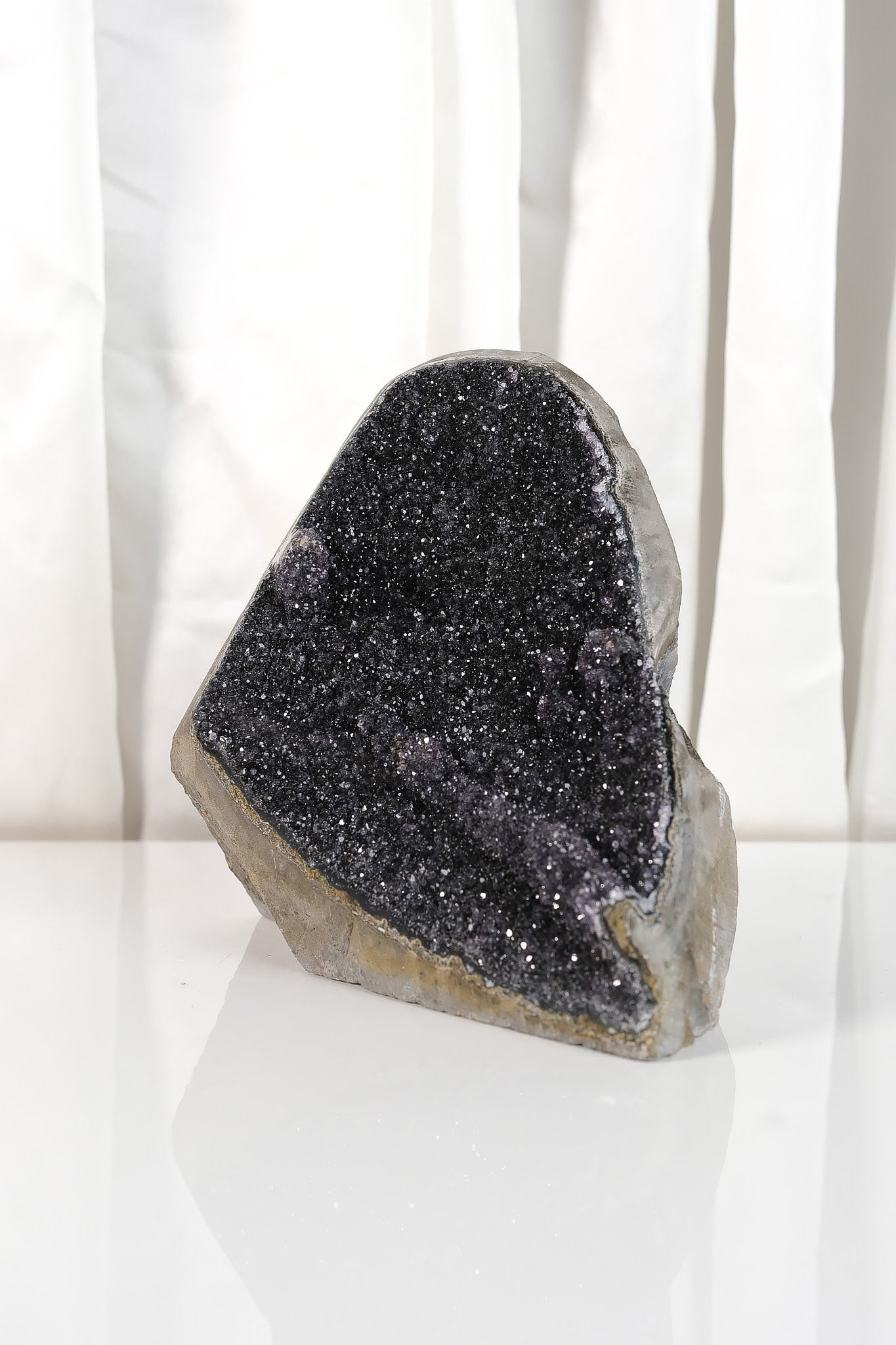 Black Galaxy Polished Amethyst Cutbase