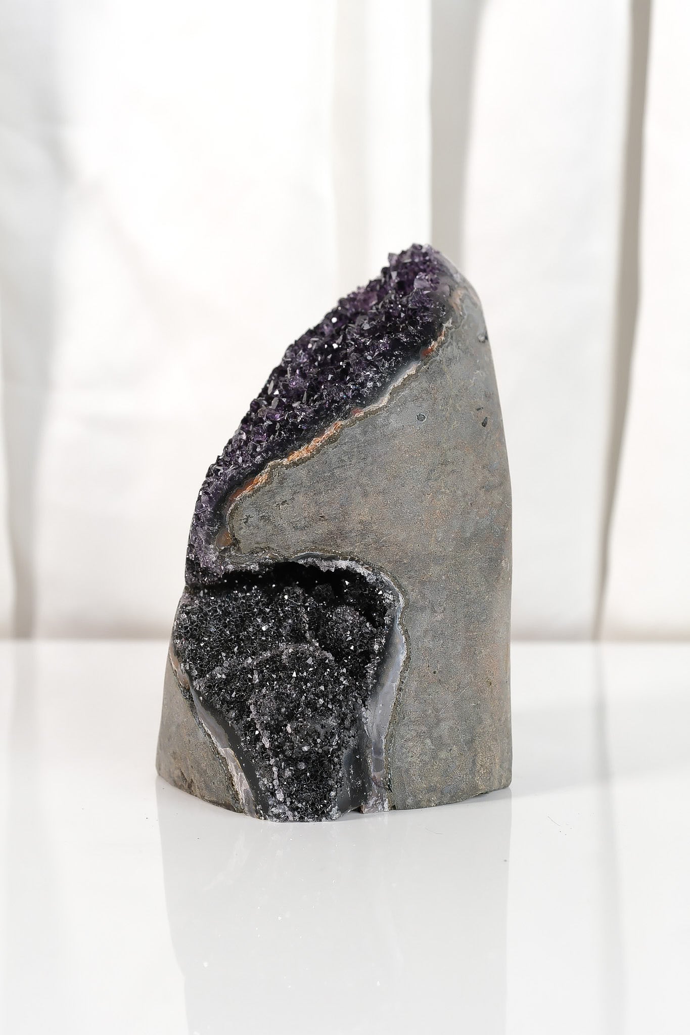 Black Galaxy Polished Amethyst Cutbase