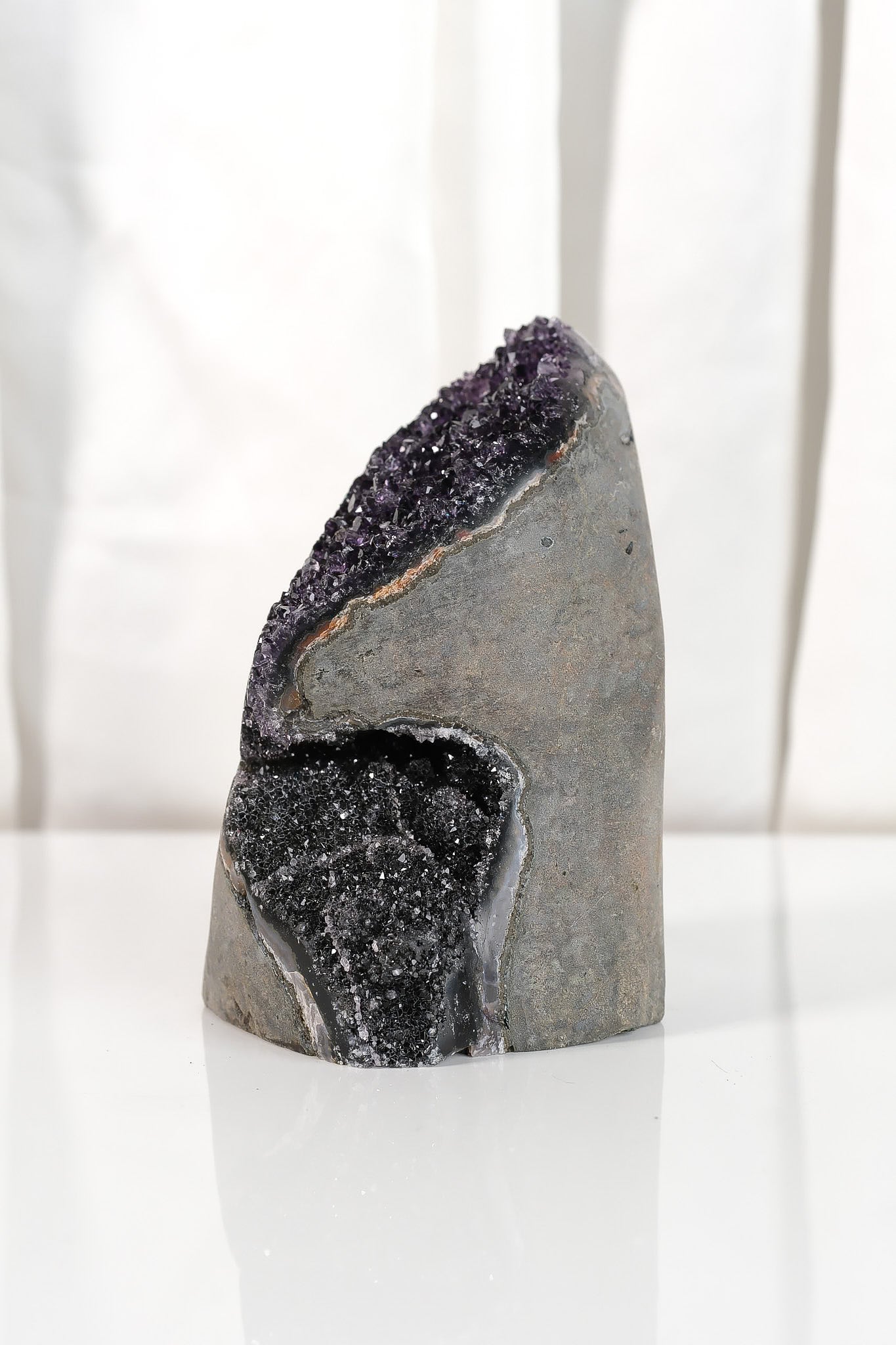 Black Galaxy Polished Amethyst Cutbase