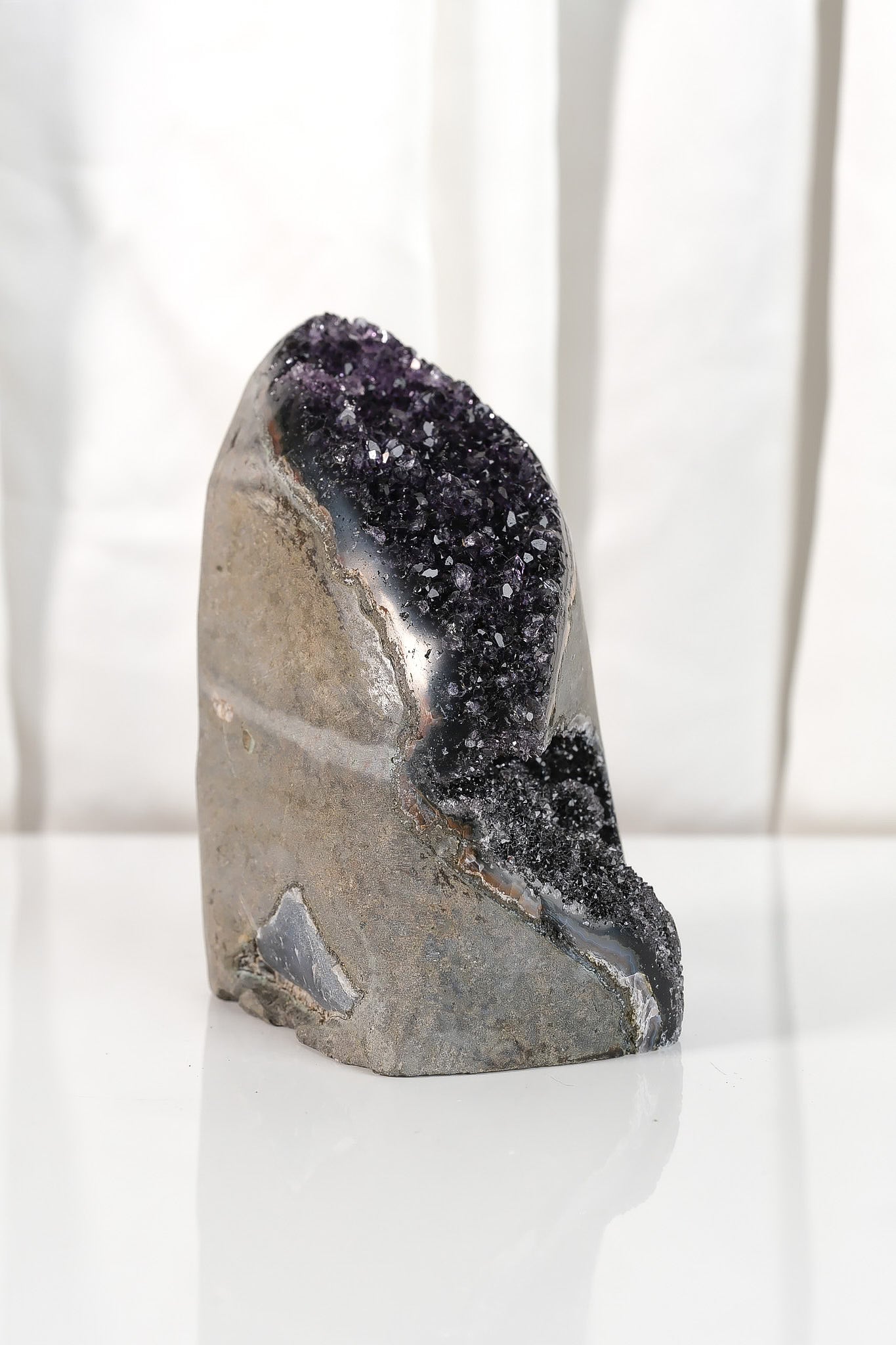 Black Galaxy Polished Amethyst Cutbase