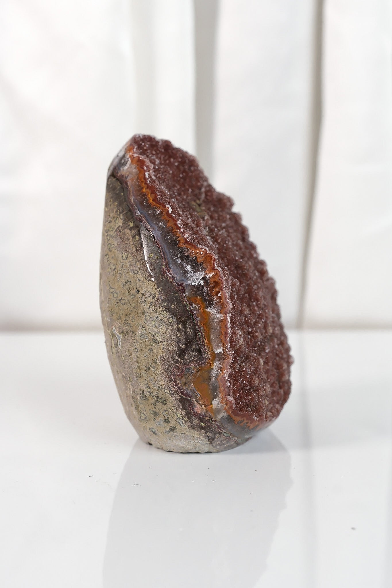 High Quality Burgundy/Pink Sugar Coated Amethyst Cutbase Cluster