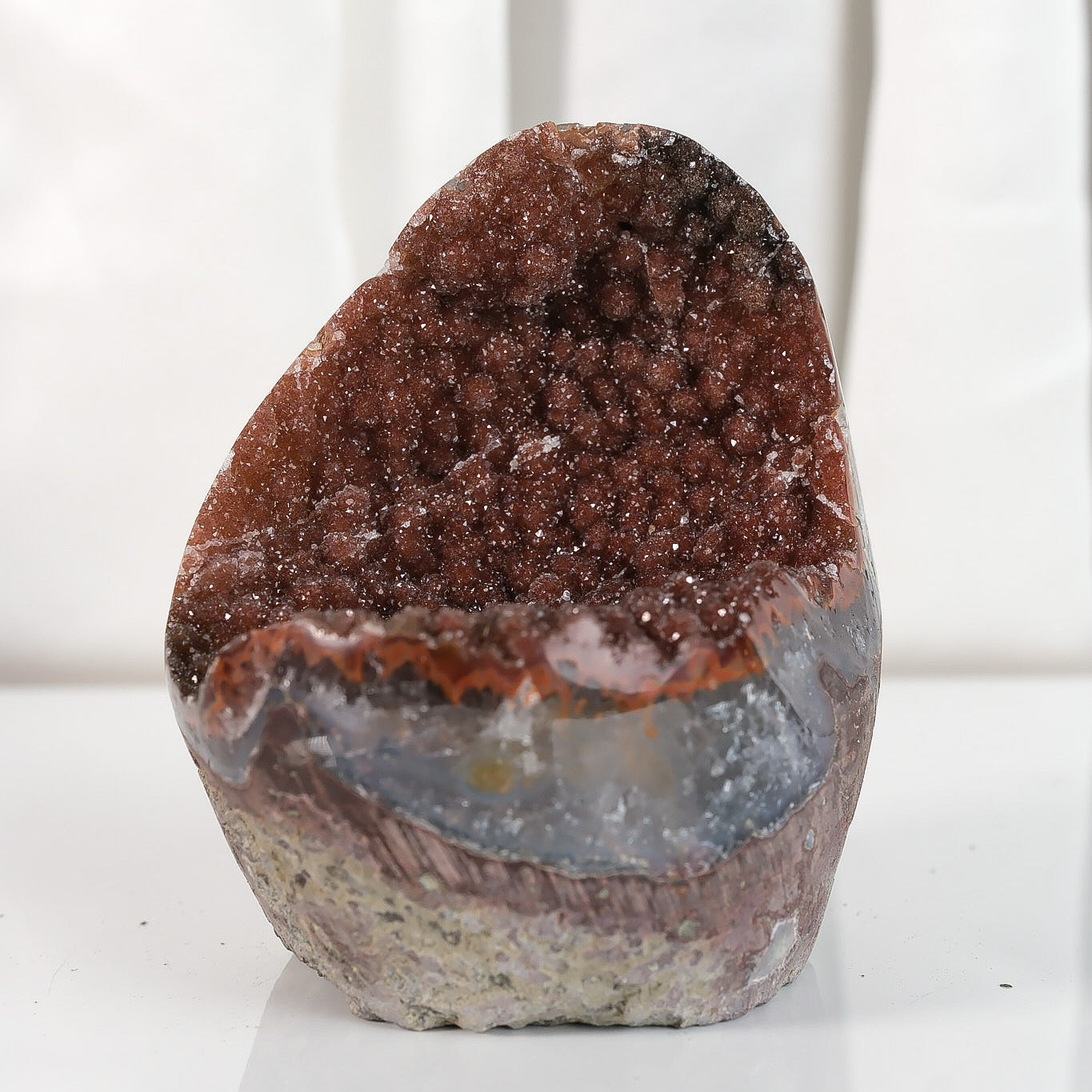High Quality Burgundy/Pink Sugar Coated Amethyst Cutbase Cluster