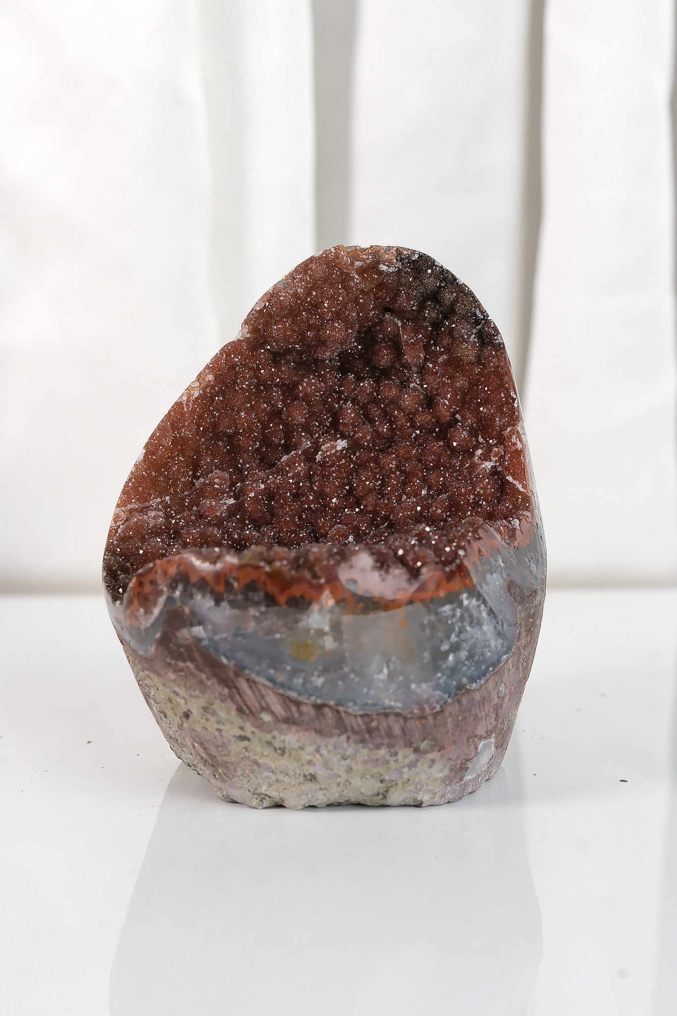 High Quality Burgundy/Pink Sugar Coated Amethyst Cutbase Cluster