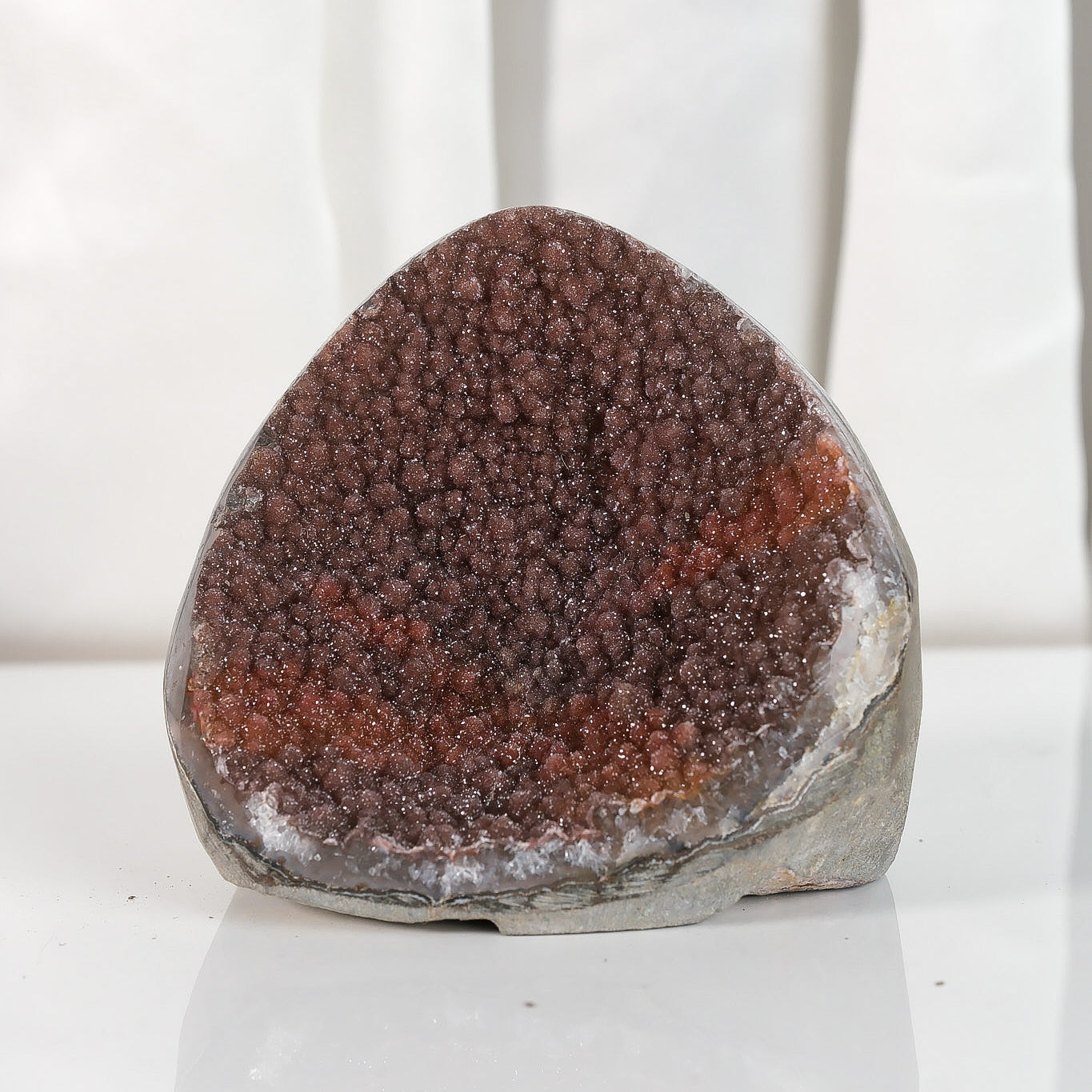 High Quality Burgundy/Pink Sugar Coated Amethyst Cutbase Cluster