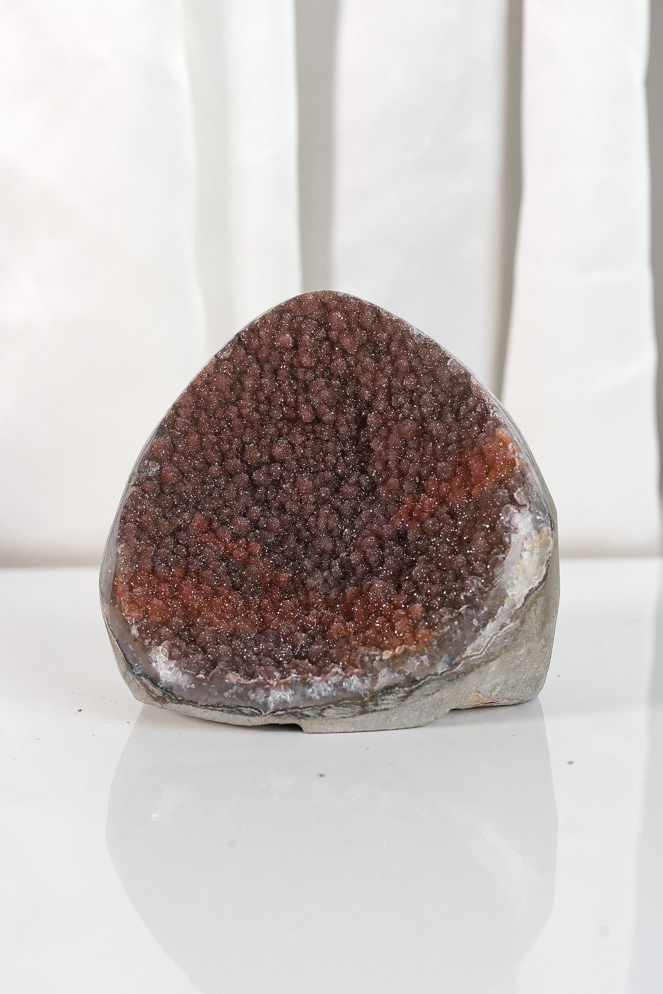 High Quality Burgundy/Pink Sugar Coated Amethyst Cutbase Cluster
