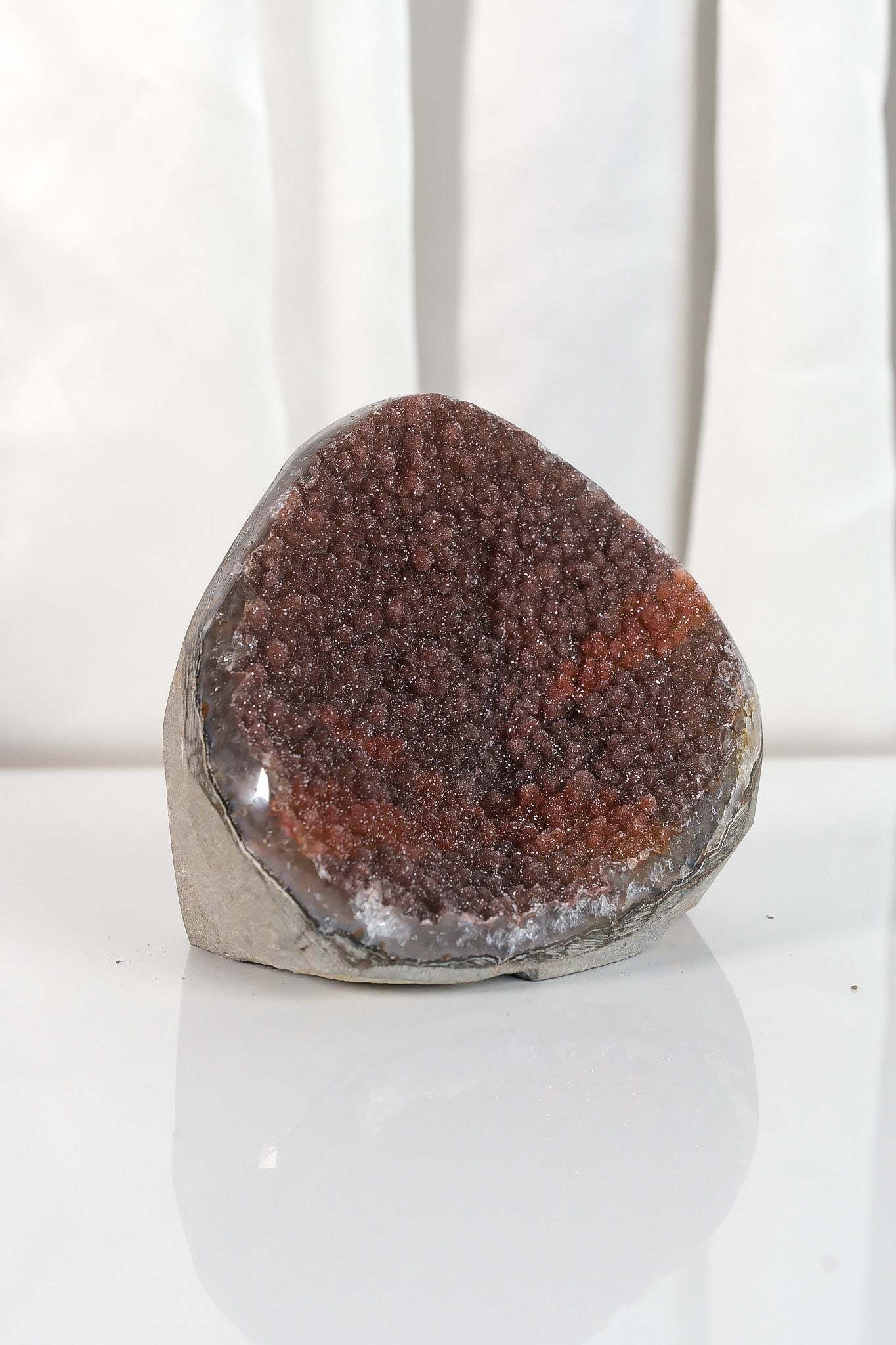 High Quality Burgundy/Pink Sugar Coated Amethyst Cutbase Cluster