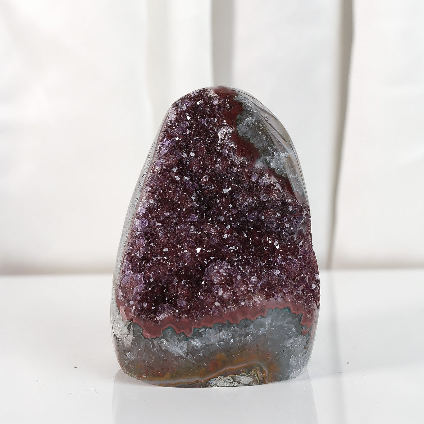 High Quality Burgundy/Pink Sugar Coated Amethyst Cutbase Cluster