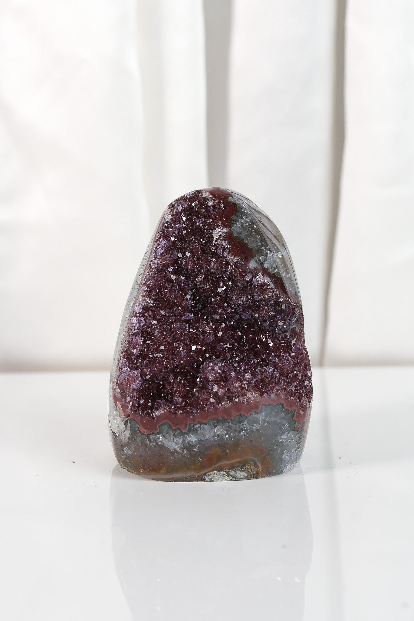 High Quality Burgundy/Pink Sugar Coated Amethyst Cutbase Cluster