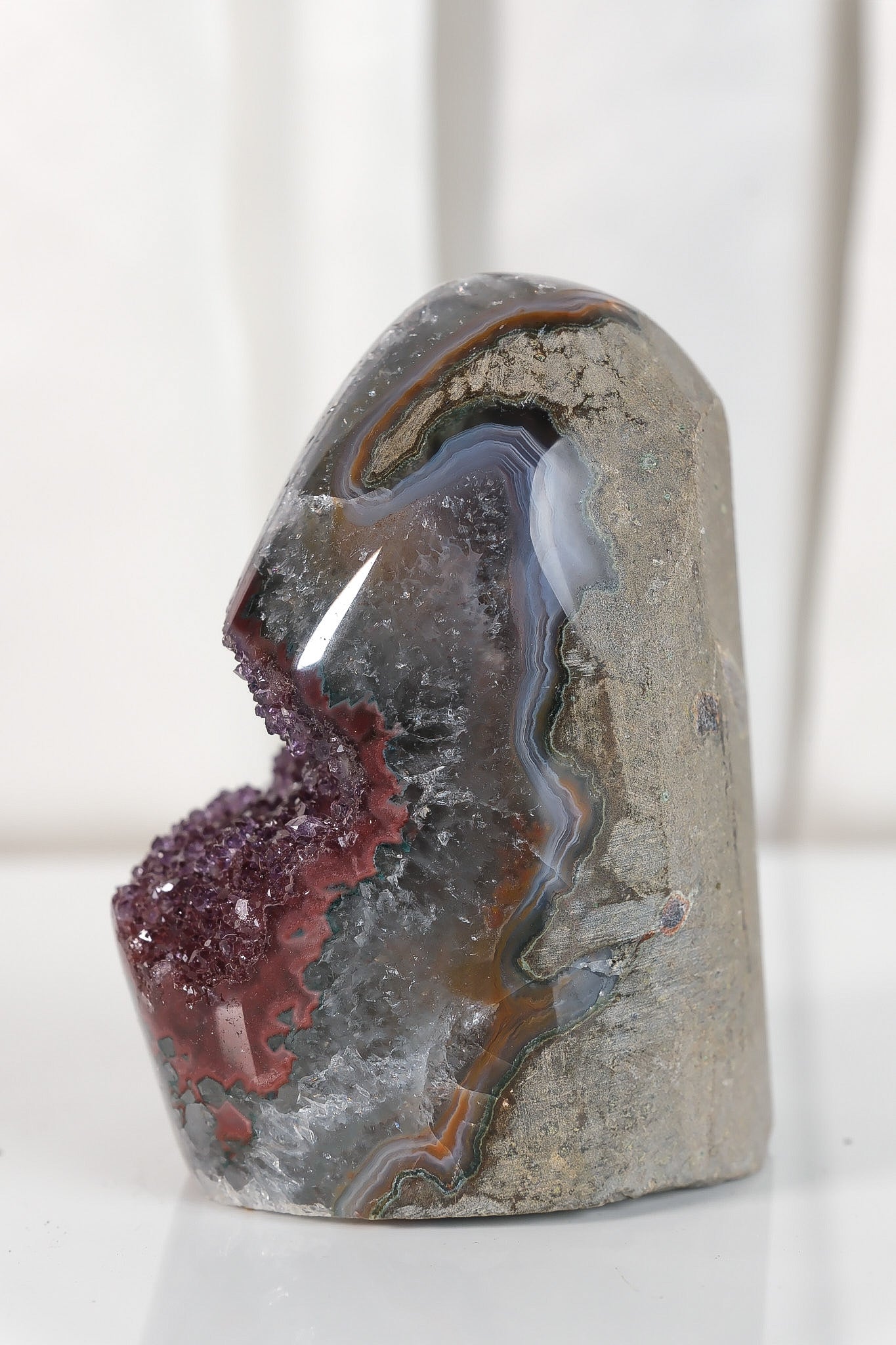 High Quality Burgundy/Pink Sugar Coated Amethyst Cutbase Cluster