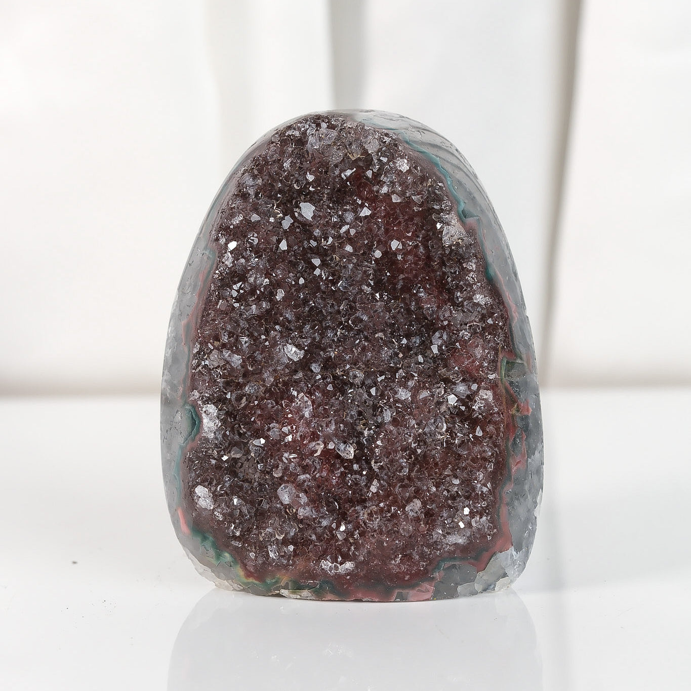 High Quality Burgundy/Pink Sugar Coated Amethyst Cutbase Cluster