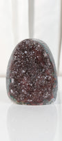 High Quality Burgundy/Pink Sugar Coated Amethyst Cutbase Cluster