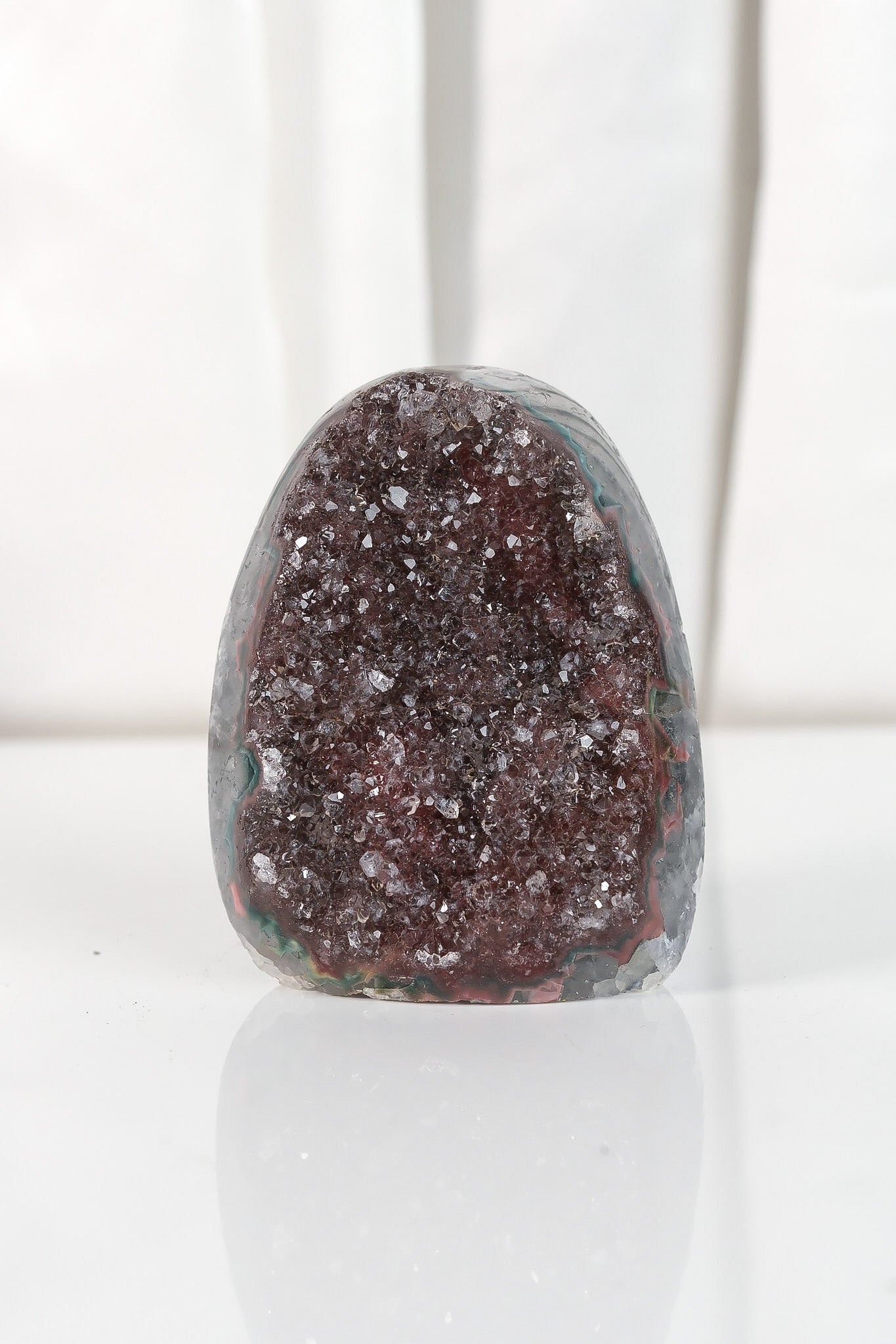 High Quality Burgundy/Pink Sugar Coated Amethyst Cutbase Cluster