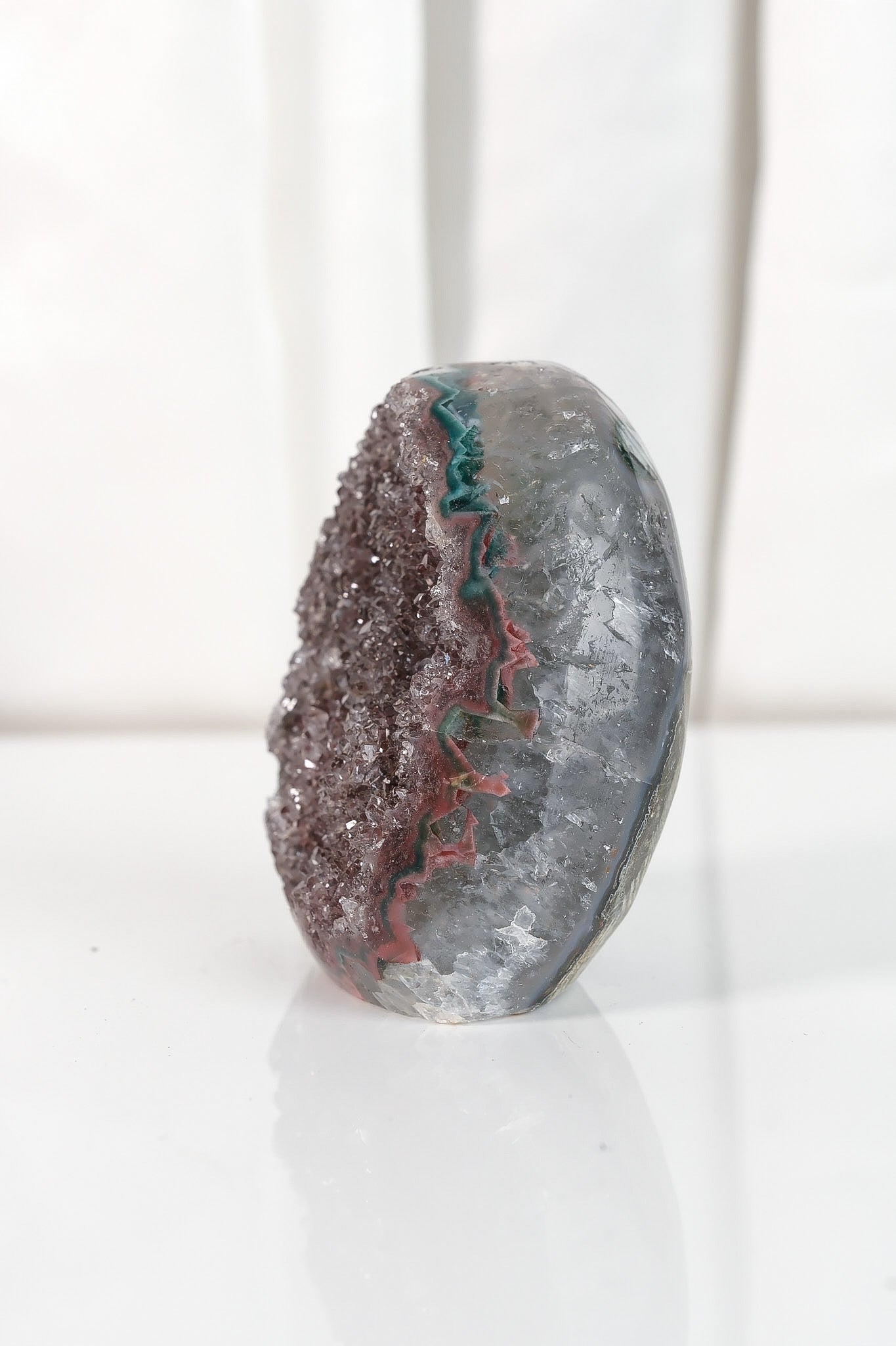 High Quality Burgundy/Pink Sugar Coated Amethyst Cutbase Cluster