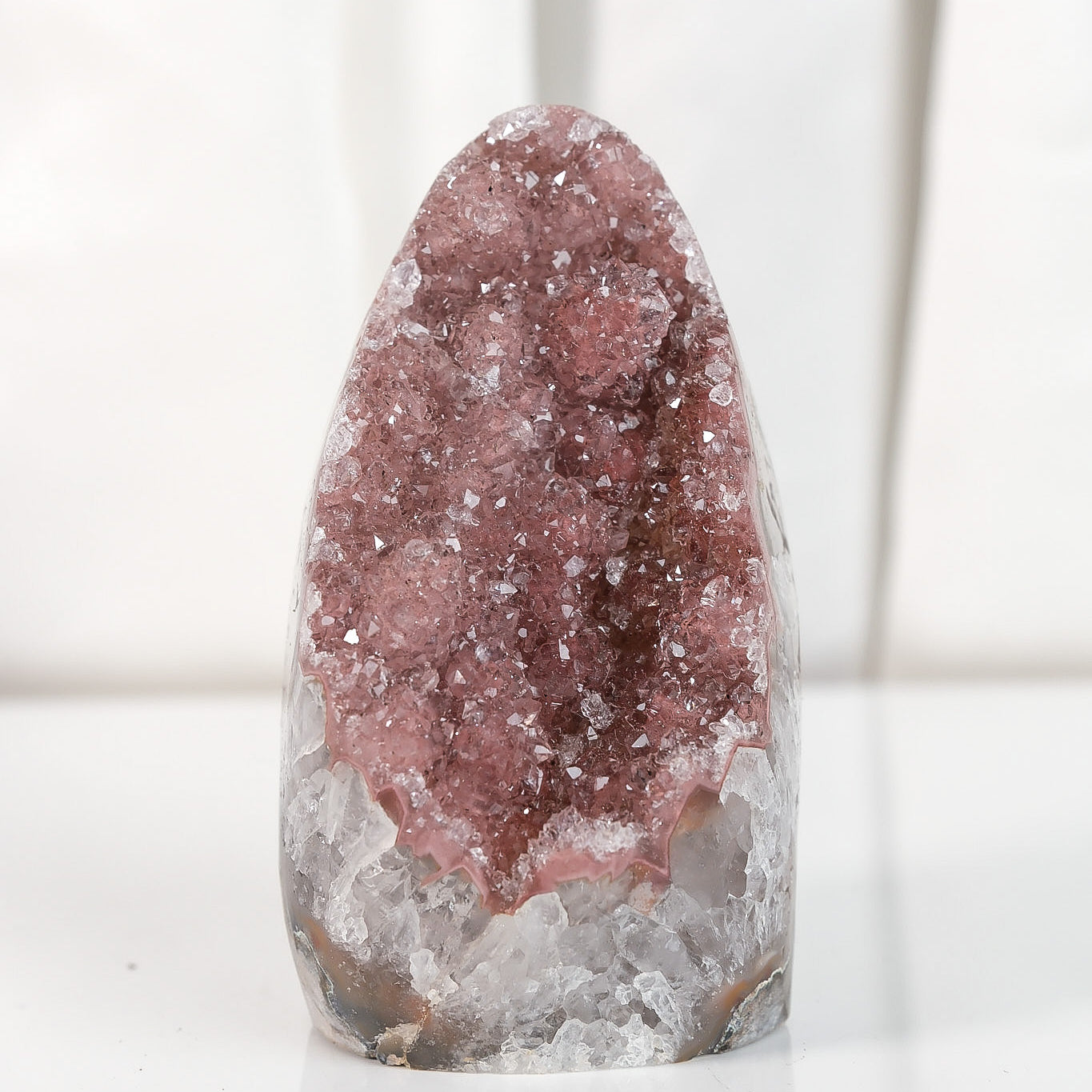 High Quality Burgundy/Pink Sugar Coated Amethyst Cutbase Cluster