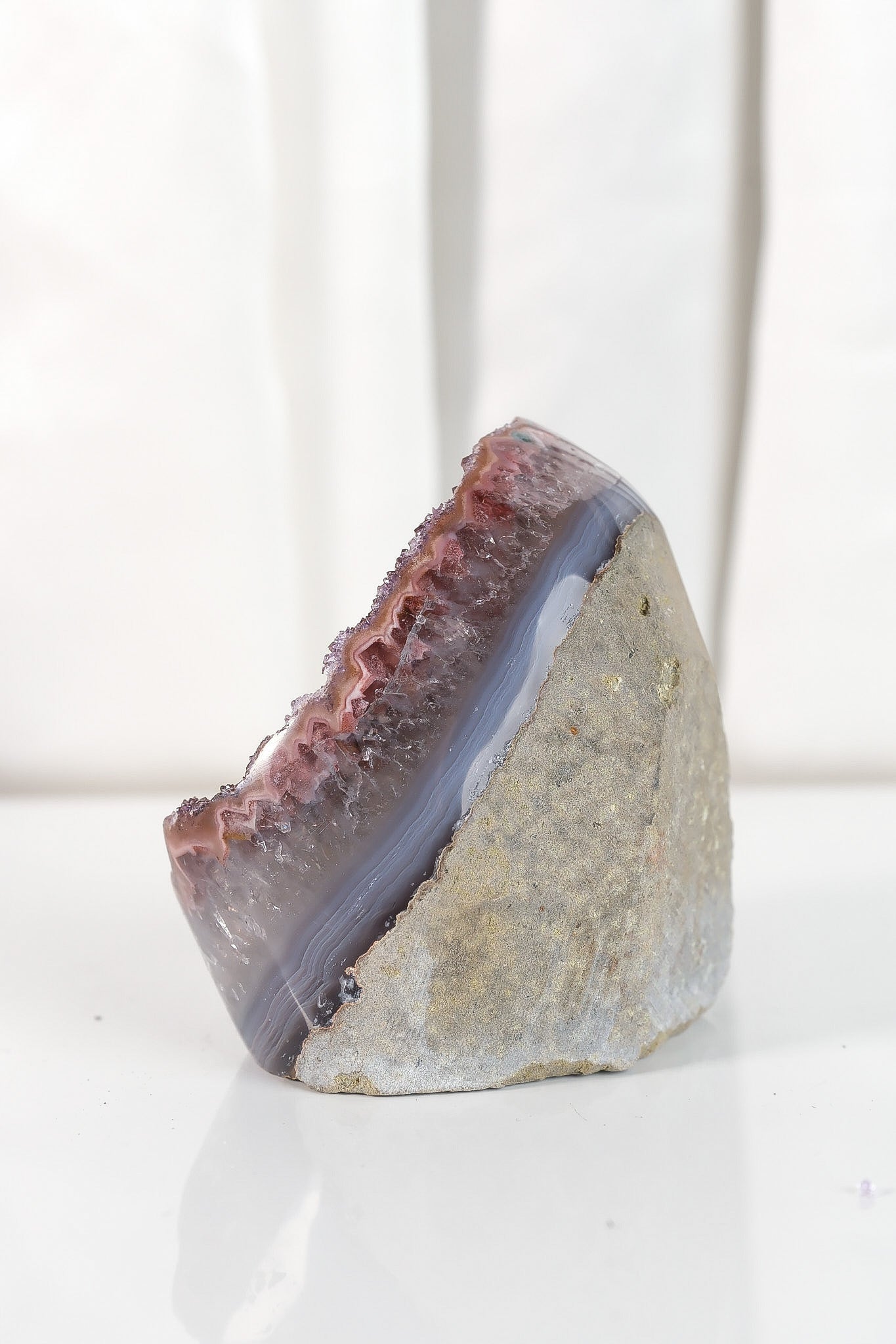 High Quality Burgundy/Pink Sugar Coated Amethyst Cutbase Cluster