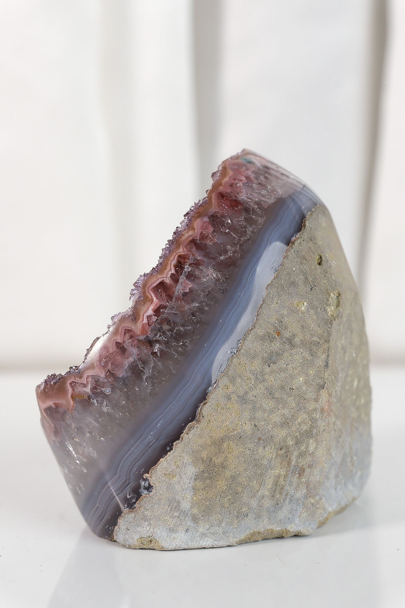 High Quality Burgundy/Pink Sugar Coated Amethyst Cutbase Cluster