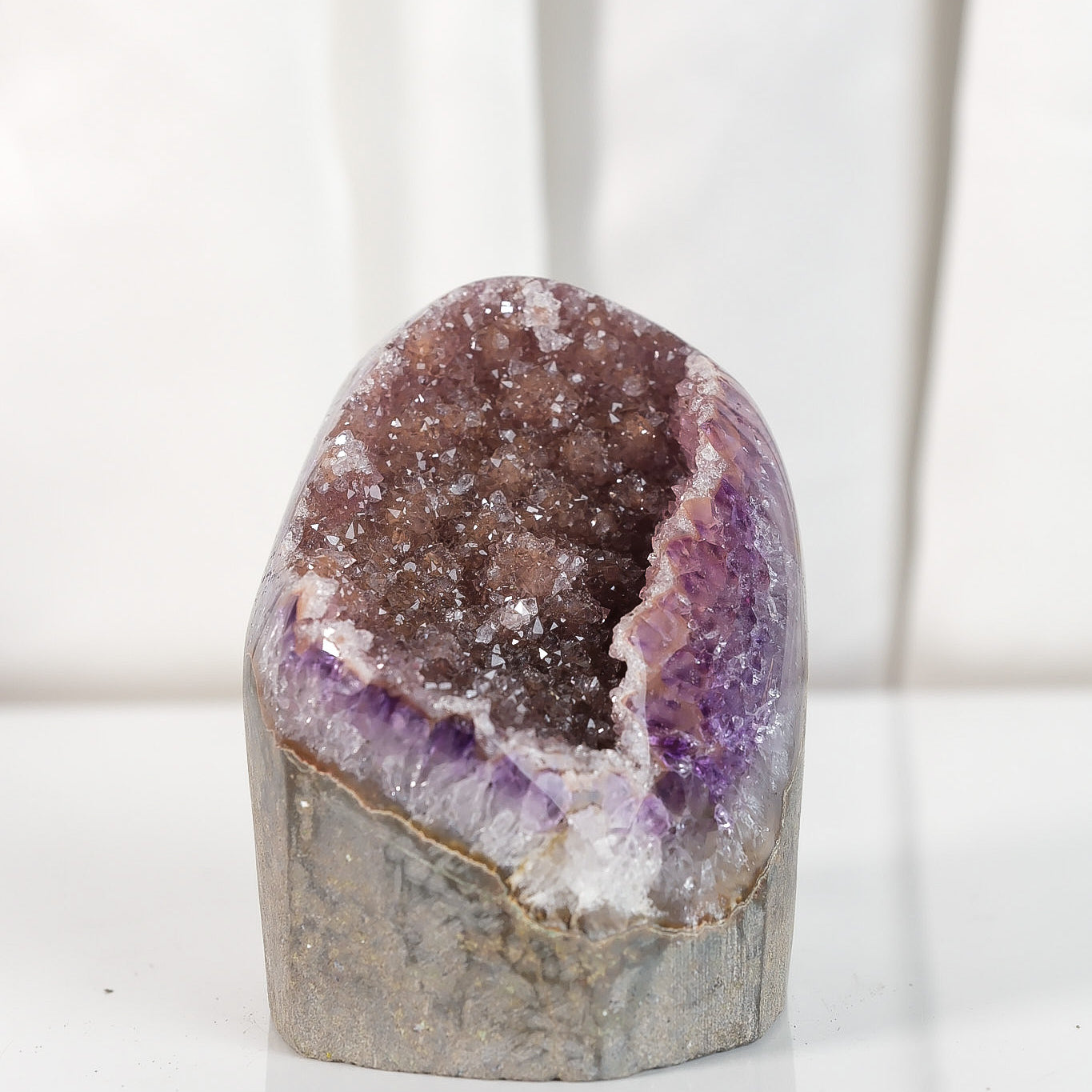 High Quality Burgundy/Pink Sugar Coated Amethyst Cutbase Cluster