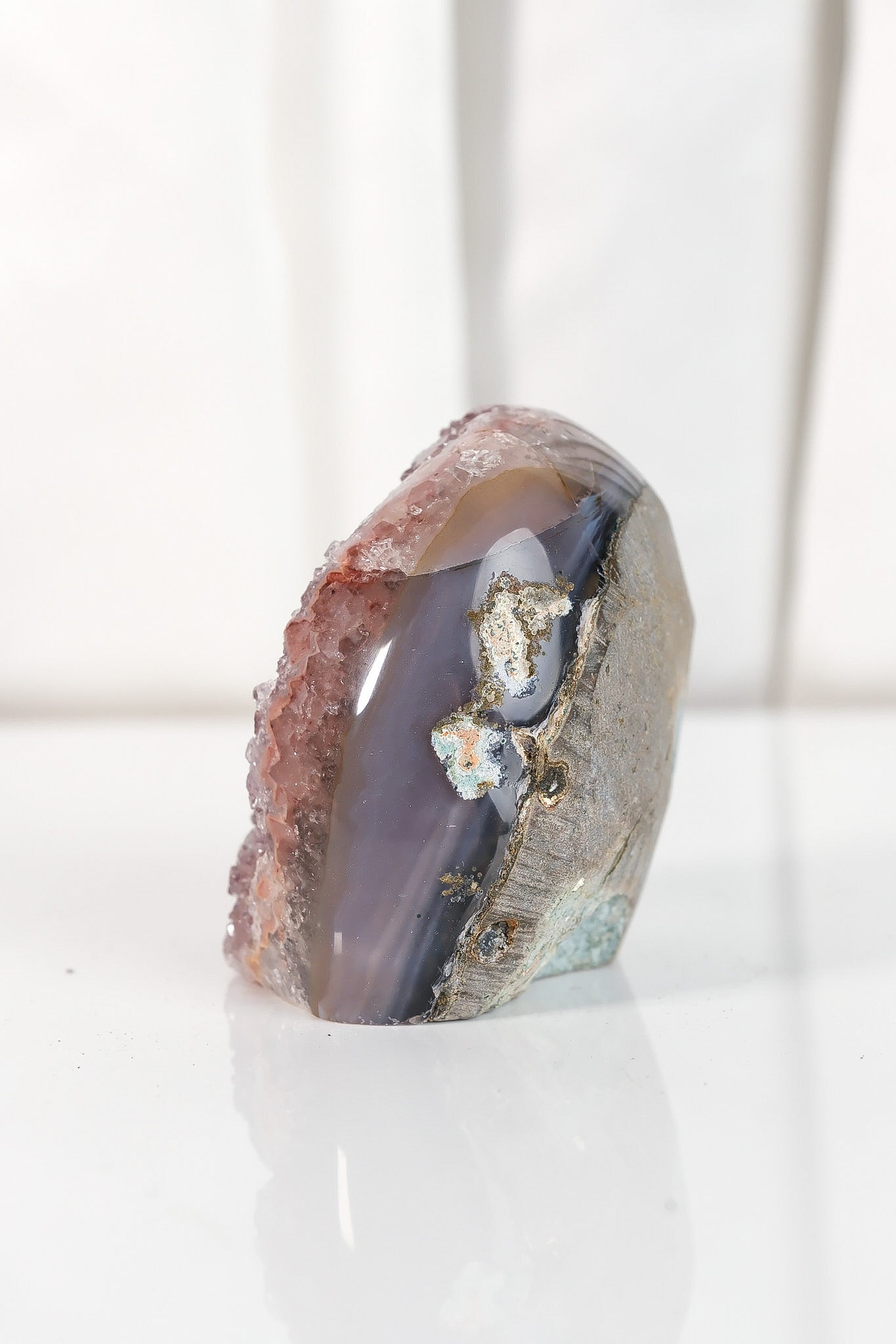 High Quality Burgundy/Pink Sugar Coated Amethyst Cutbase Cluster
