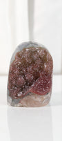 High Quality Burgundy/Pink Sugar Coated Amethyst Cutbase Cluster
