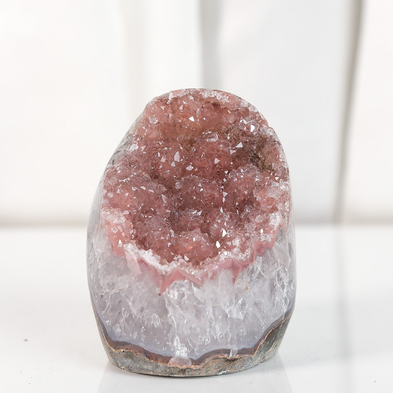 High Quality Burgundy/Pink Sugar Coated Amethyst Cutbase Cluster