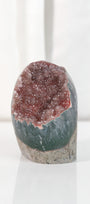 High Quality Burgundy/Pink Sugar Coated Amethyst Cutbase Cluster