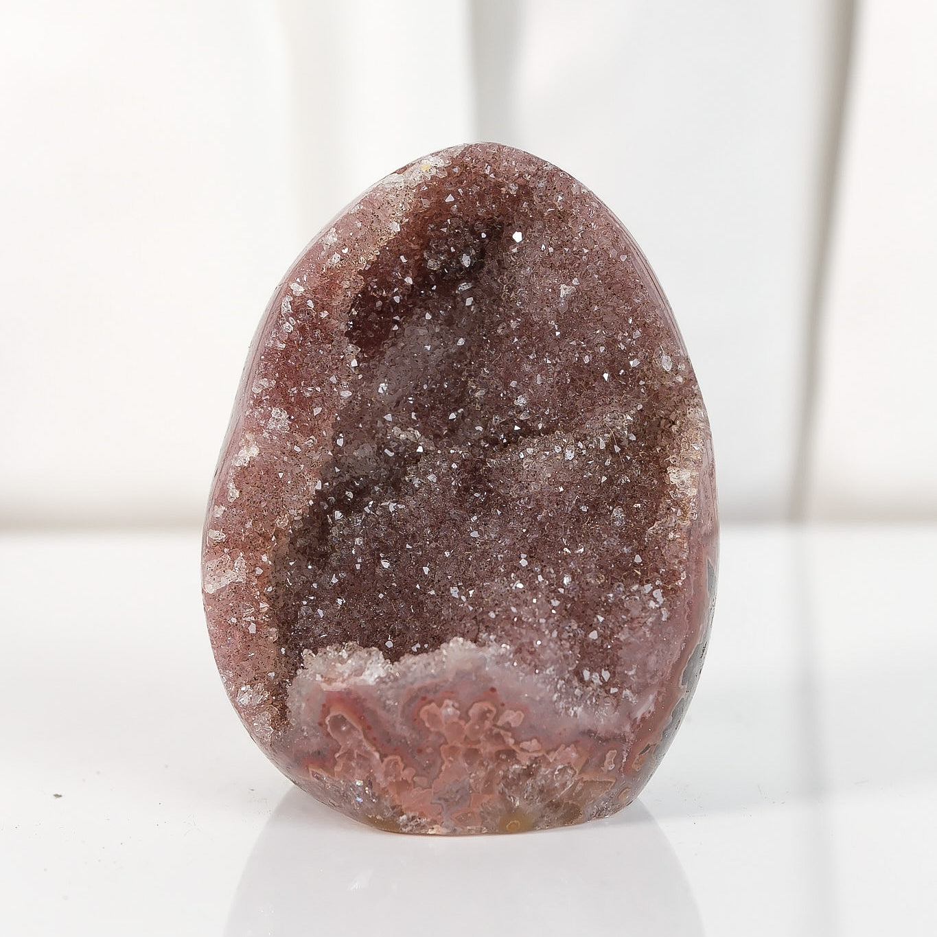 High Quality Burgundy/Pink Sugar Coated Amethyst Cutbase Cluster