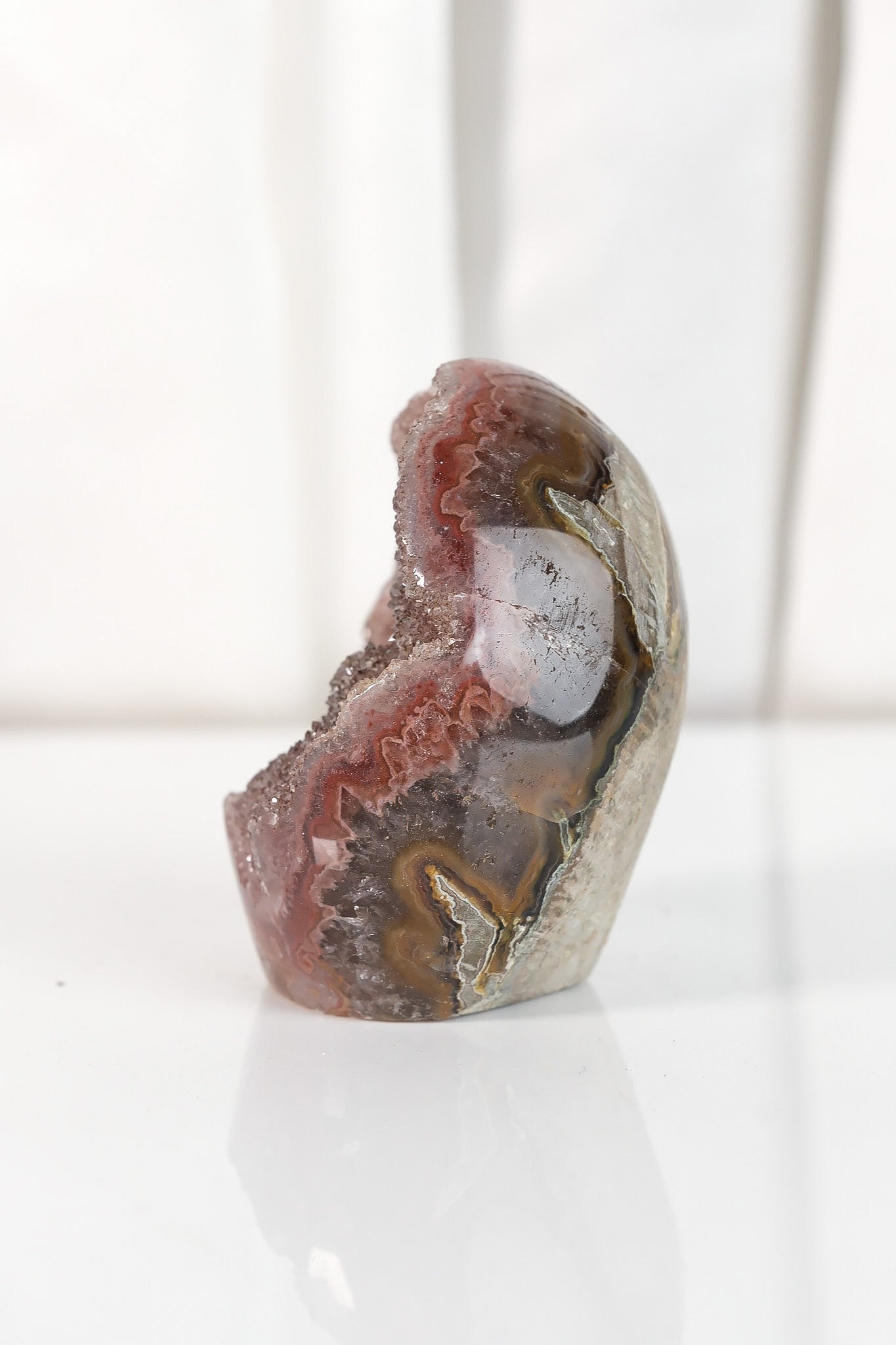 High Quality Burgundy/Pink Sugar Coated Amethyst Cutbase Cluster